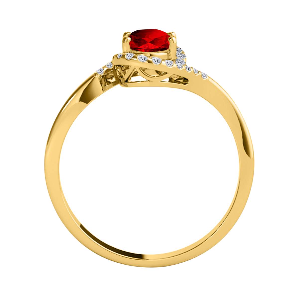 Elegant Halo Ring: Mauli Jewels 1.0 Carat Diamond and Oval Shaped Garnet Gemstone in 14K White, Rose & Yellow Gold Mauli Jewels