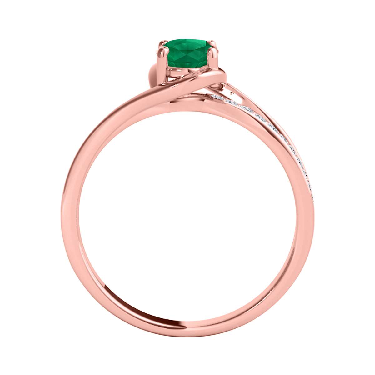 Wave-Inspired Beauty: MauliJewels 0.95 Carat Oval Shape Emerald & Round White Diamond Ring in 14K White, Yellow, and Rose Gold Mauli Jewels