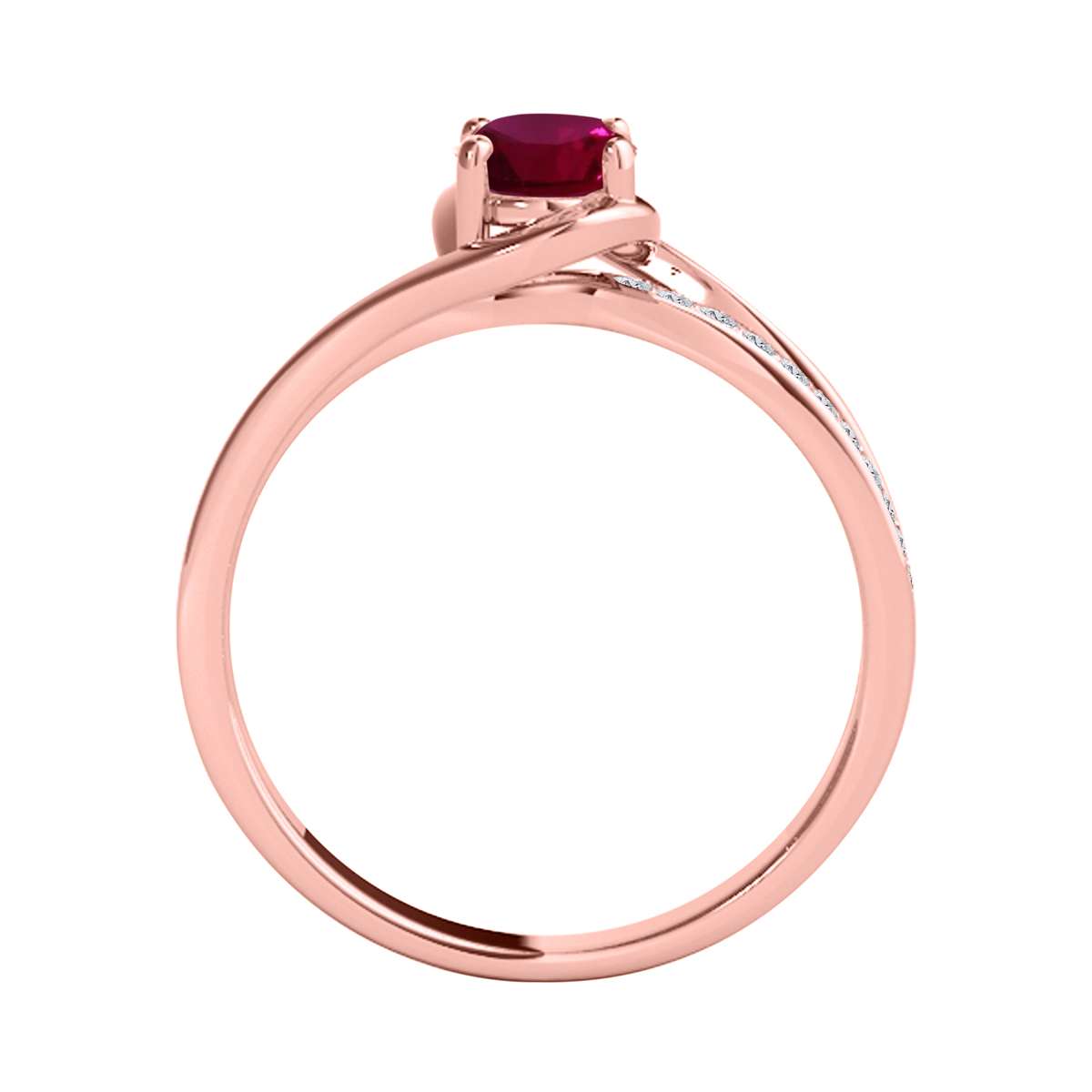 Wave-Inspired Elegance: 0.95 Carat Oval Ruby & Round White Diamond Gemstone Ring in Prong-Setting 14K White, Yellow, and Rose Gold by Mauli Jewels Mauli Jewels