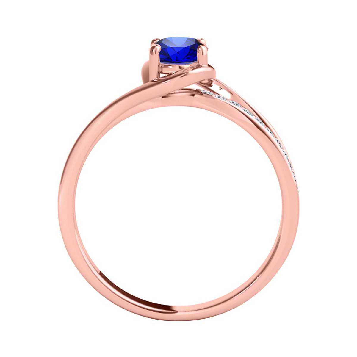 Wave-Inspired Elegance: MauliJewels 0.95 Carat Oval Tanzanite & Round White Diamond Ring in 14K White, Yellow, and Rose Gold Mauli Jewels