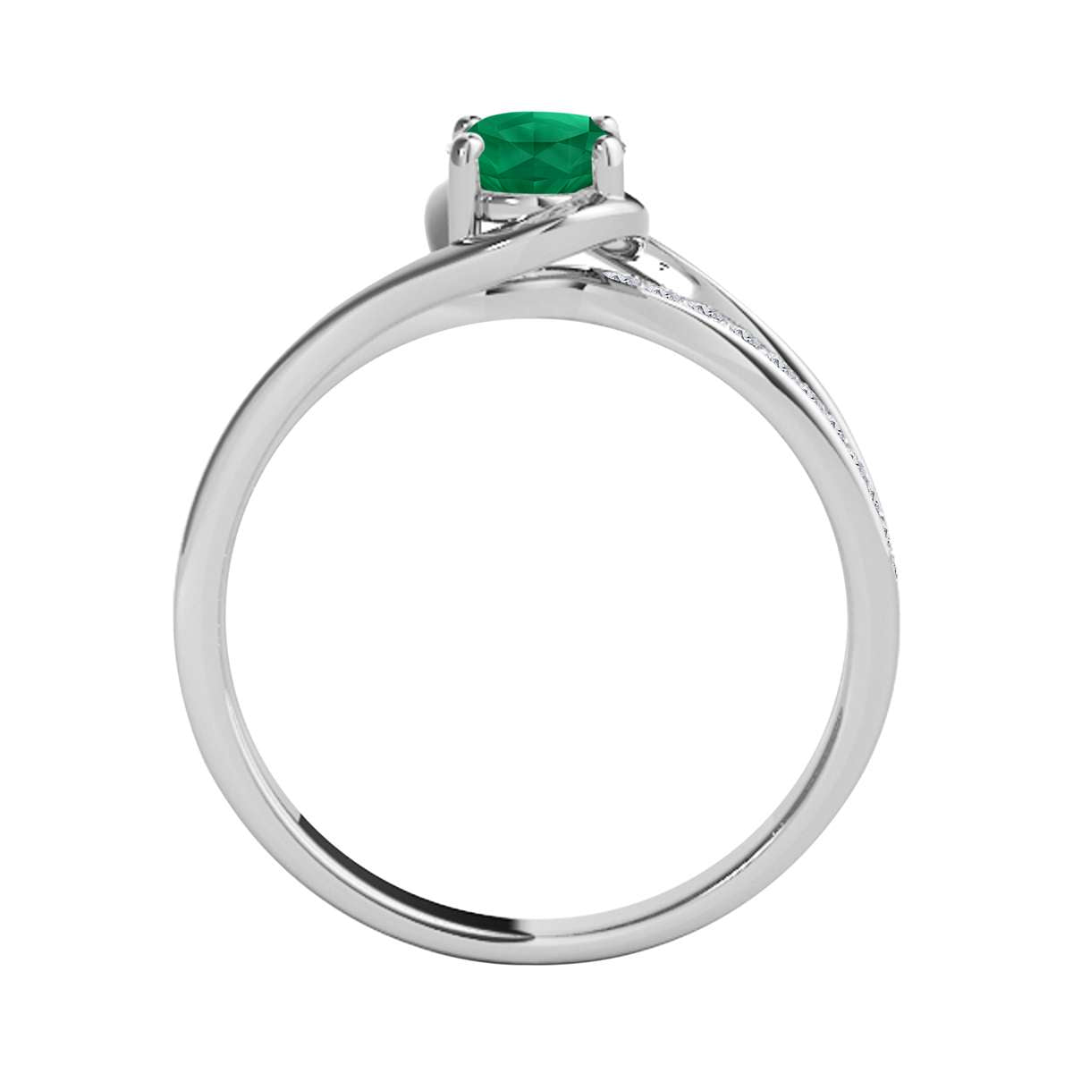 Wave-Inspired Beauty: MauliJewels 0.95 Carat Oval Shape Emerald & Round White Diamond Ring in 14K White, Yellow, and Rose Gold Mauli Jewels