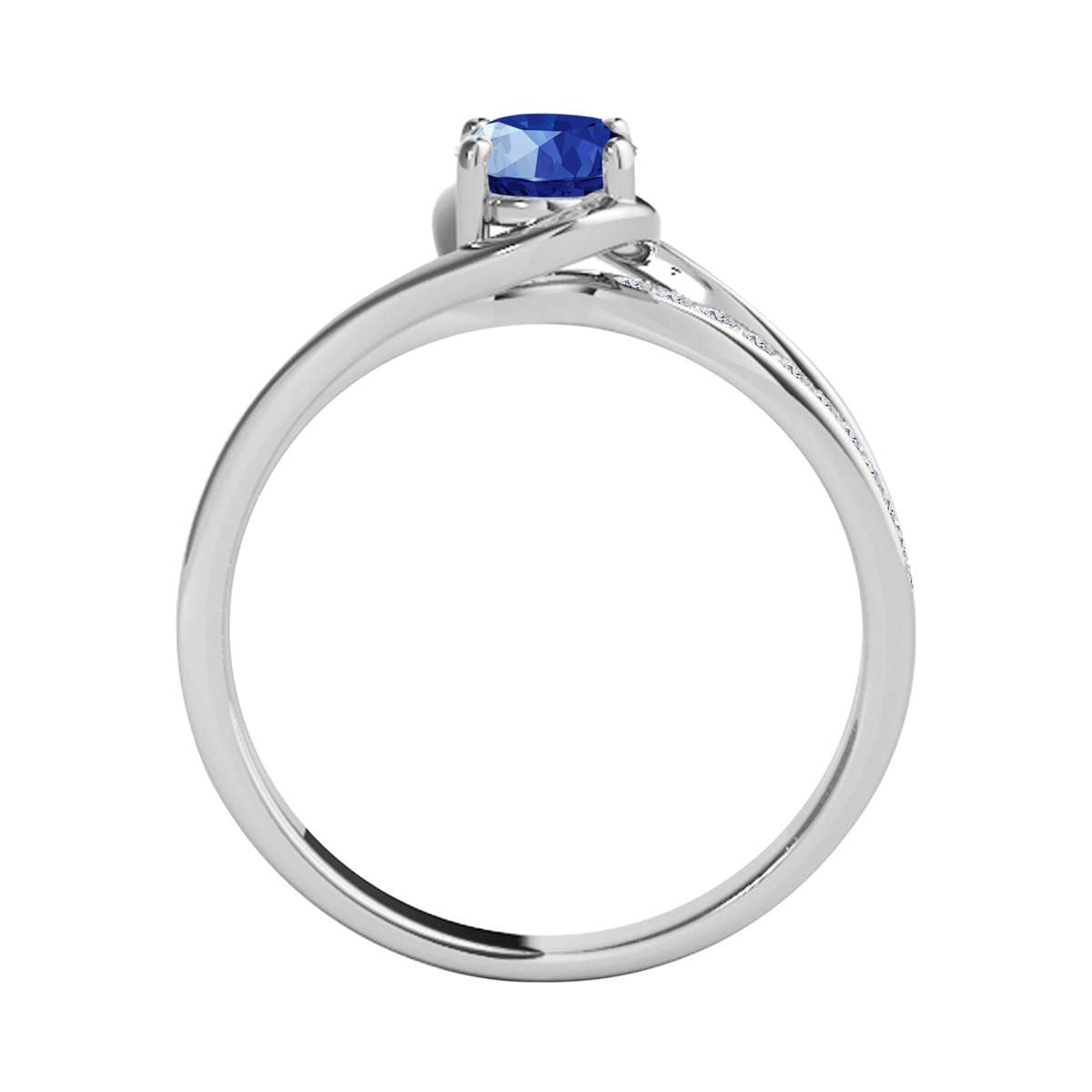 Wave-Inspired Beauty: Mauli Jewels 0.95 Carat Oval Shape Sapphire & Round White Diamond Gemstone Ring in Prong-Setting 14K White, Yellow, and Rose Gold Mauli Jewels