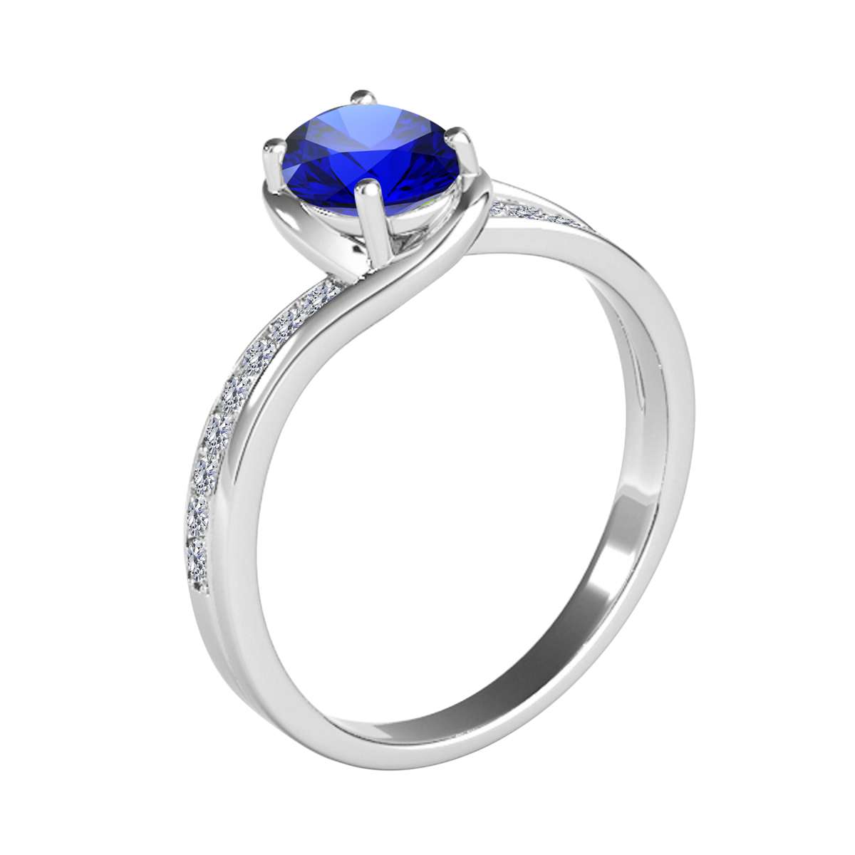 Wave-Inspired Elegance: MauliJewels 0.95 Carat Oval Tanzanite & Round White Diamond Ring in 14K White, Yellow, and Rose Gold Mauli Jewels