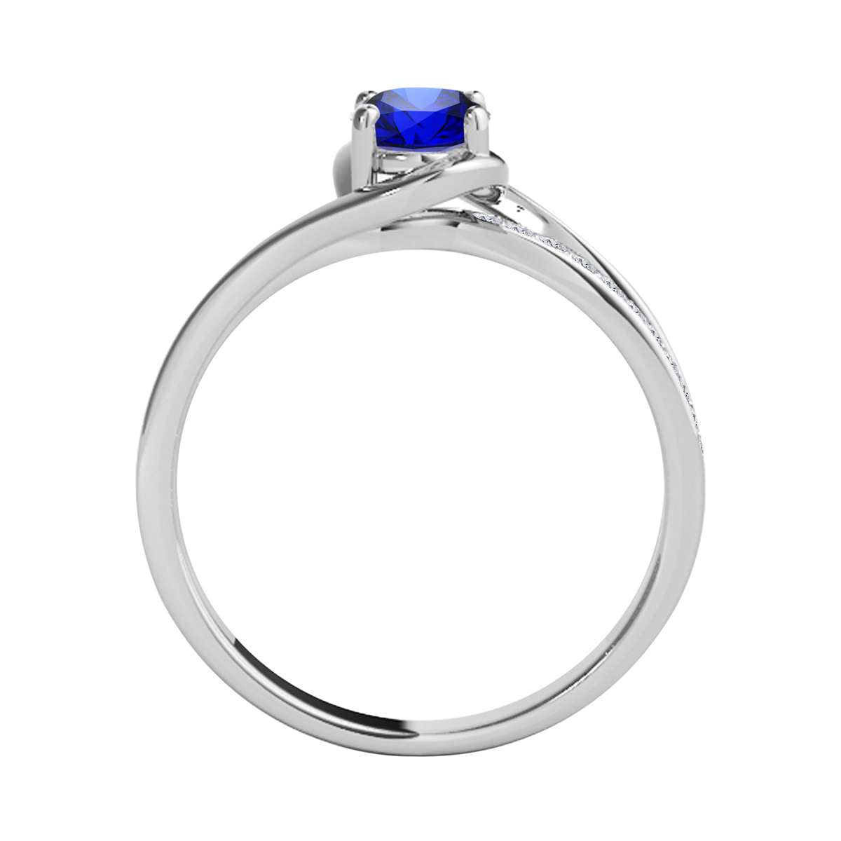 Wave-Inspired Elegance: MauliJewels 0.95 Carat Oval Tanzanite & Round White Diamond Ring in 14K White, Yellow, and Rose Gold Mauli Jewels
