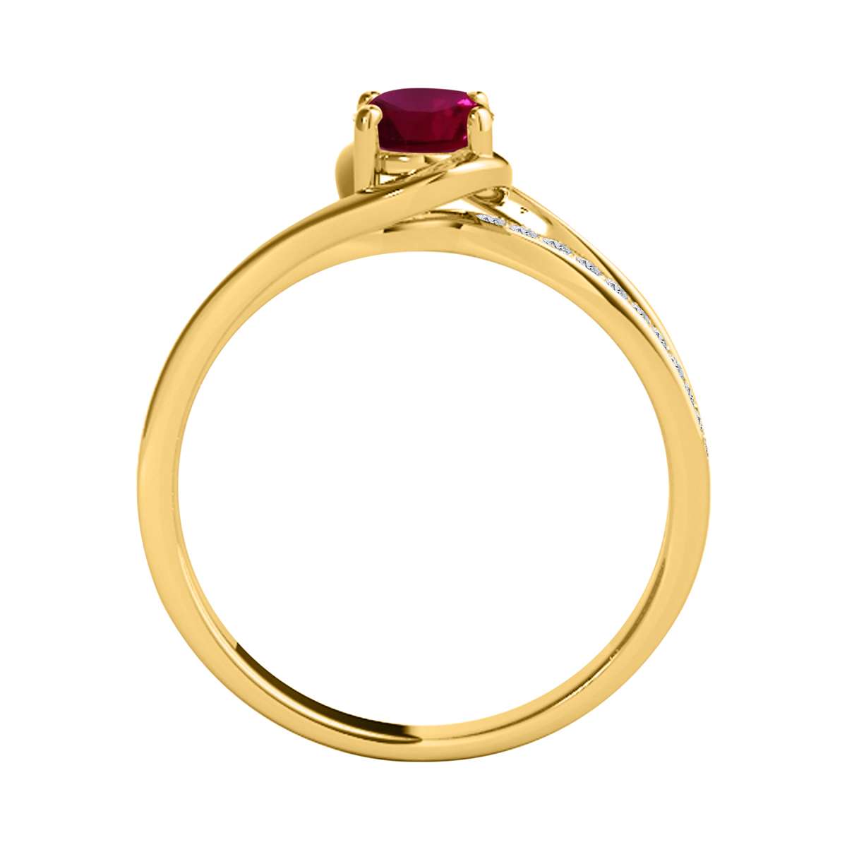 Wave-Inspired Elegance: 0.95 Carat Oval Ruby & Round White Diamond Gemstone Ring in Prong-Setting 14K White, Yellow, and Rose Gold by Mauli Jewels Mauli Jewels