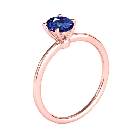 Mauli Jewels 1.75 Carat Oval-Shaped Sapphire Gemstone Solitaire Ring in 14K White, Yellow, and Rose Gold Mauli Jewels