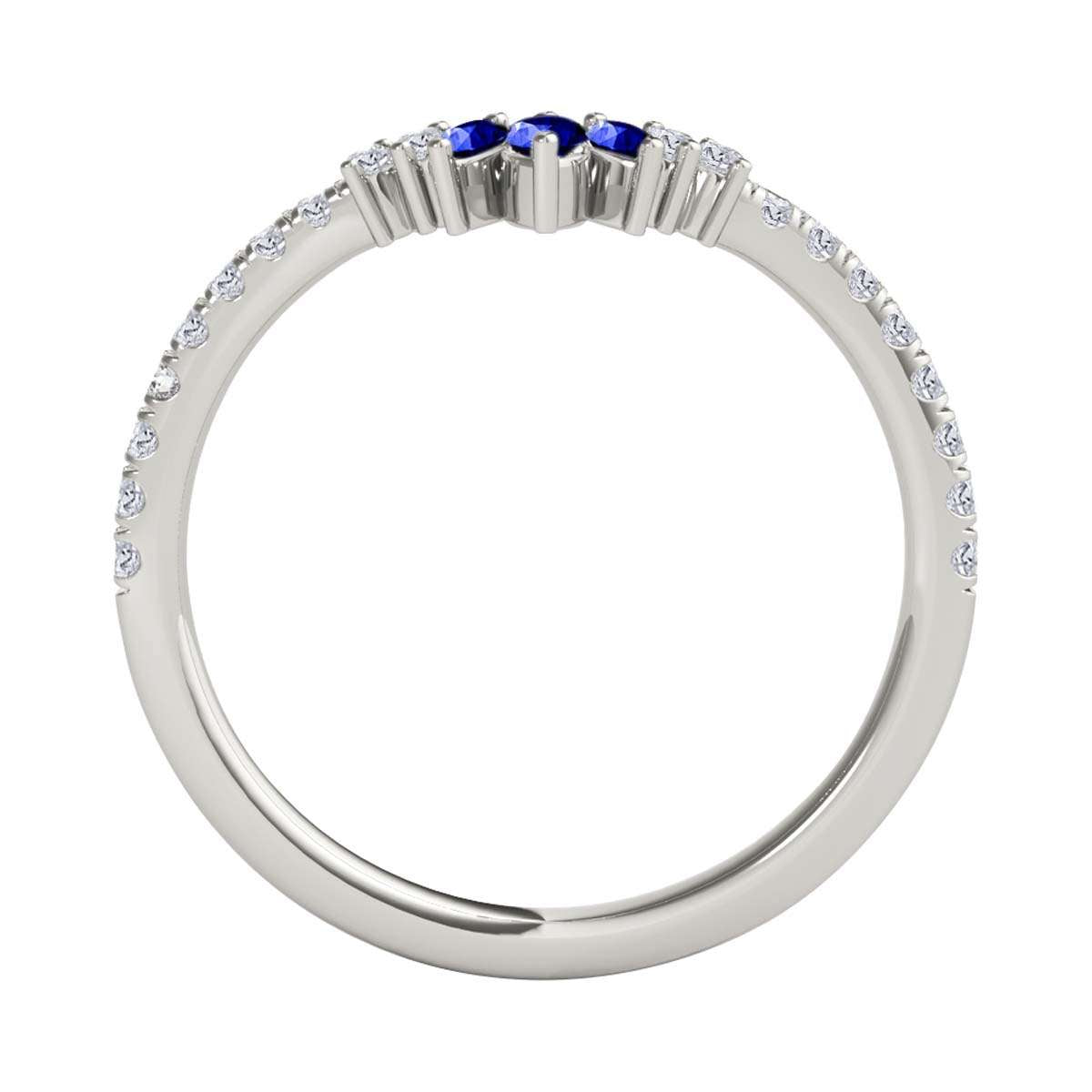 0.35 Carat Prong Set Natural Diamond & Marquise Shape Tanzanite Gemstone Wedding Band In 10K Rose White & Yellow Solid Gold Mauli Jewels
