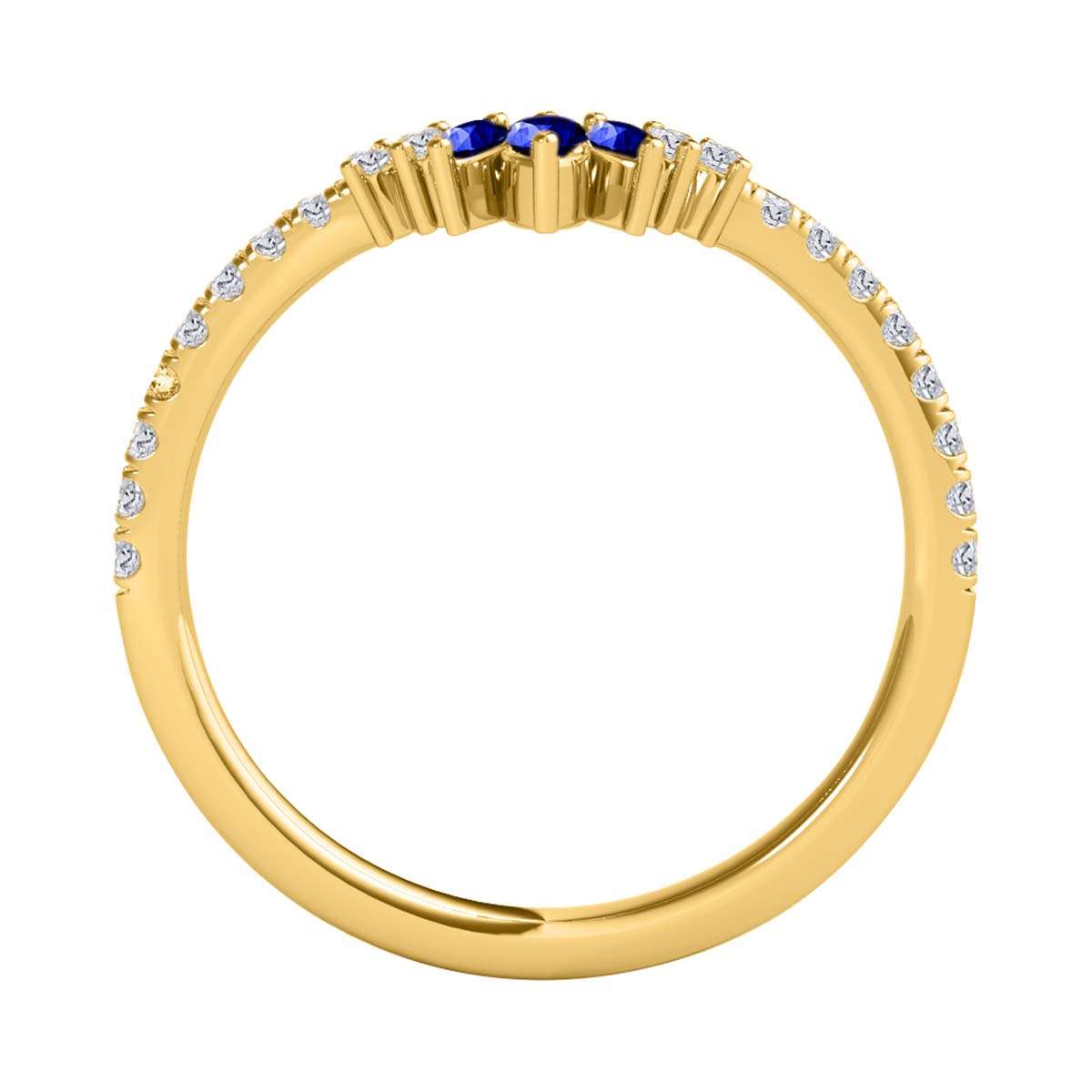 0.35 Carat Prong Set Natural Diamond & Marquise Shape Tanzanite Gemstone Wedding Band In 10K Rose White & Yellow Solid Gold Mauli Jewels