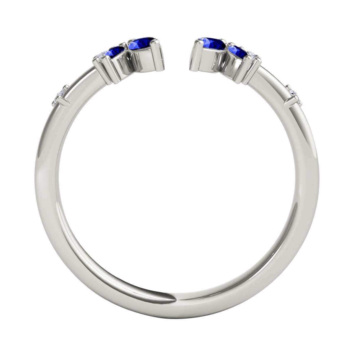 0.25 Carat Prong Set Natural Diamond & Marquise Shape Tanzanite Gemstone Wedding Band In 10K Rose White & Yellow Solid Gold Mauli Jewels