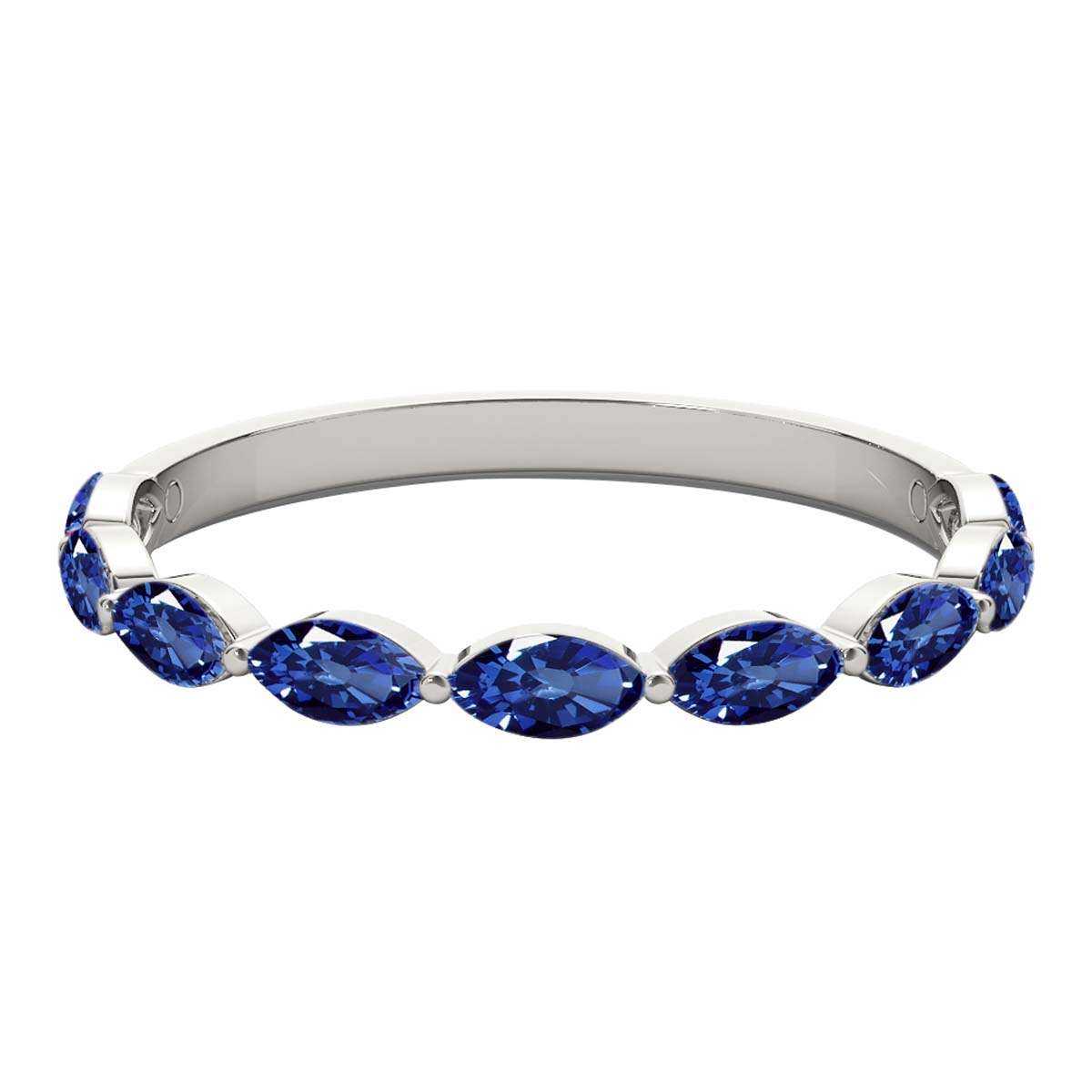 Elegant 0.75 Carat Marquise Sapphire Gemstone Wedding Band in 10K Rose, White & Yellow Gold – Prong Set for Women Mauli Jewels
