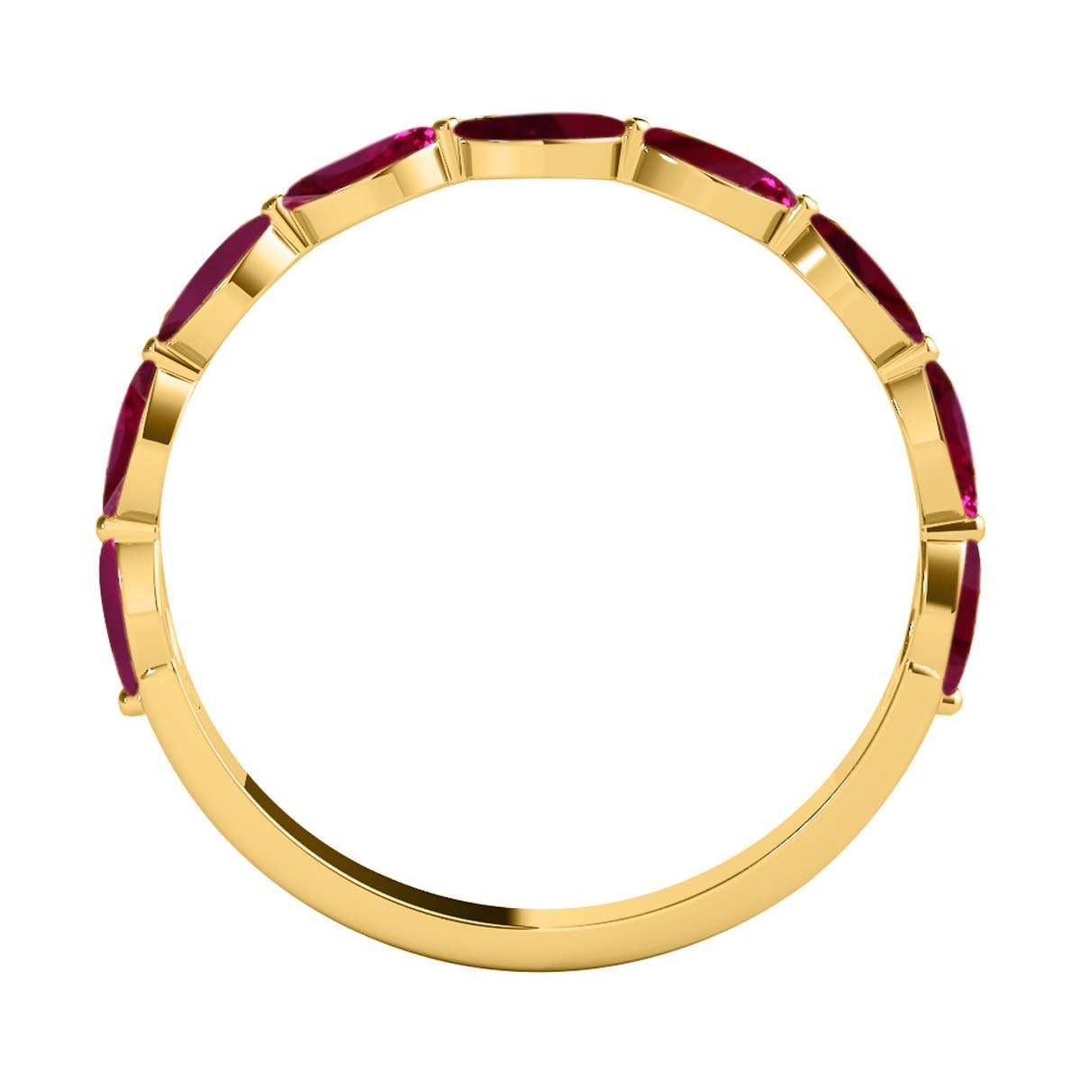 Elegant 0.75 Carat Marquise Ruby Gemstone Wedding Band: Prong Set, 10K Rose, White & Yellow Gold, Perfect for Women Mauli Jewels