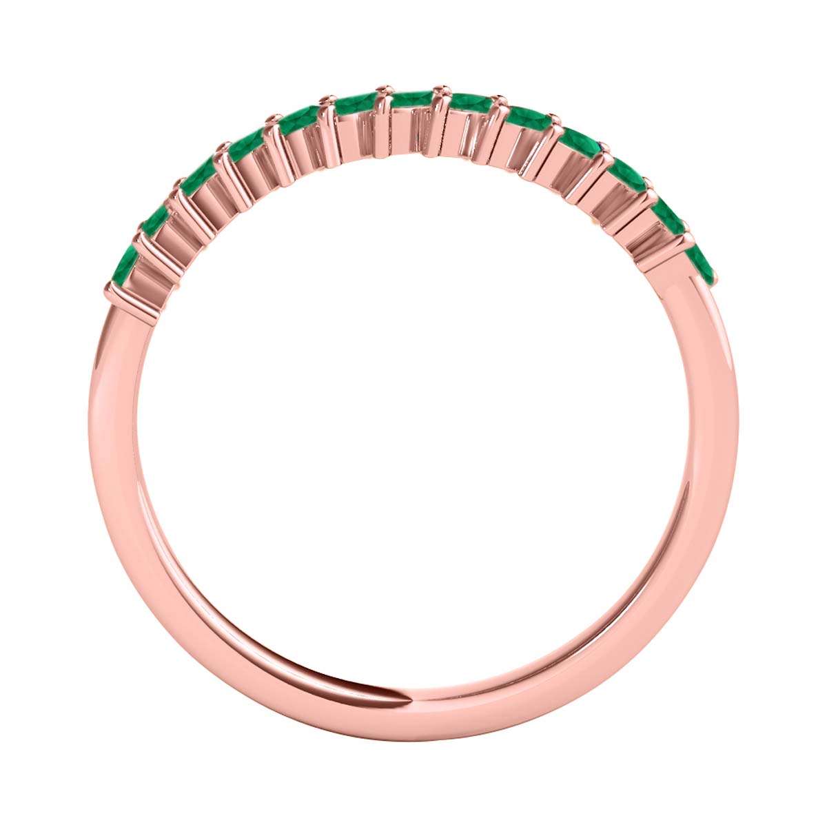 Elegant 0.65 Carat Marquise Emerald Gemstone Wedding Band: Prong Set, 10K Rose, White & Yellow Gold, Perfect for Women Mauli Jewels
