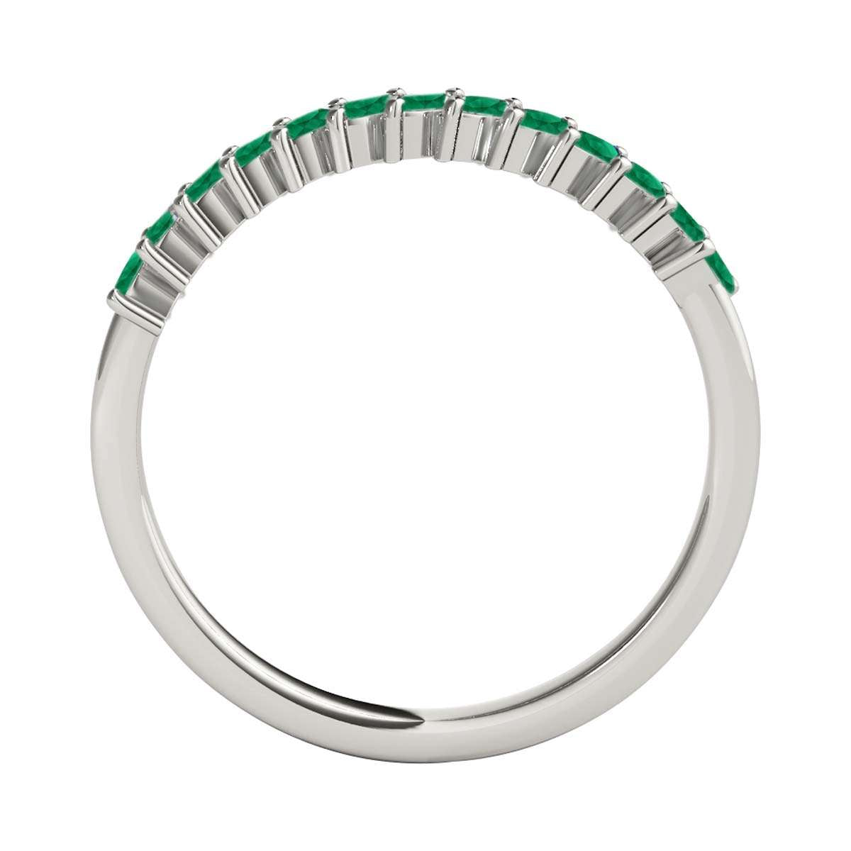 Elegant 0.65 Carat Marquise Emerald Gemstone Wedding Band: Prong Set, 10K Rose, White & Yellow Gold, Perfect for Women Mauli Jewels