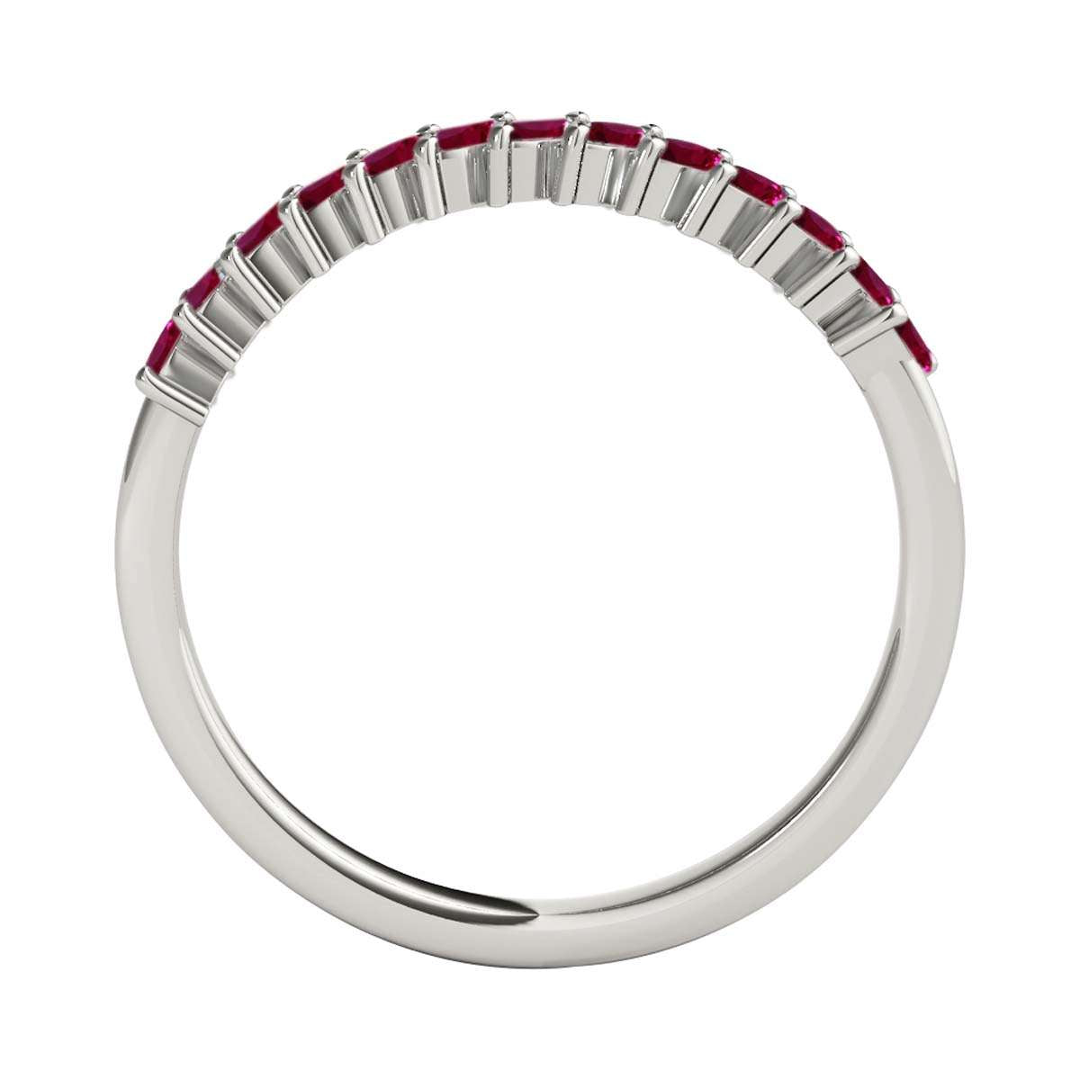 Elegant 0.65 Carat Marquise Ruby Gemstone Wedding Band: Prong Set, 10K Rose, White & Yellow Gold, Perfect for Women Mauli Jewels