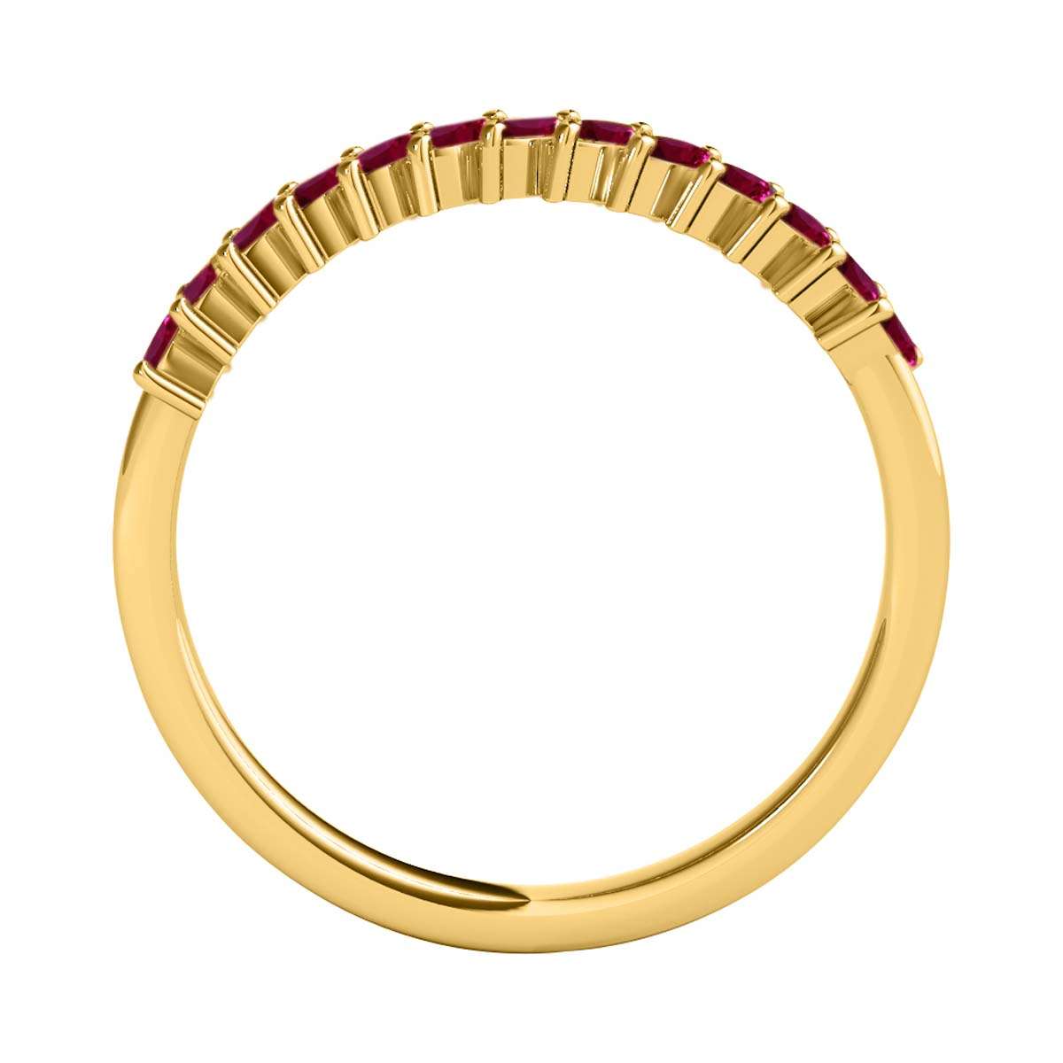 Elegant 0.65 Carat Marquise Ruby Gemstone Wedding Band: Prong Set, 10K Rose, White & Yellow Gold, Perfect for Women Mauli Jewels