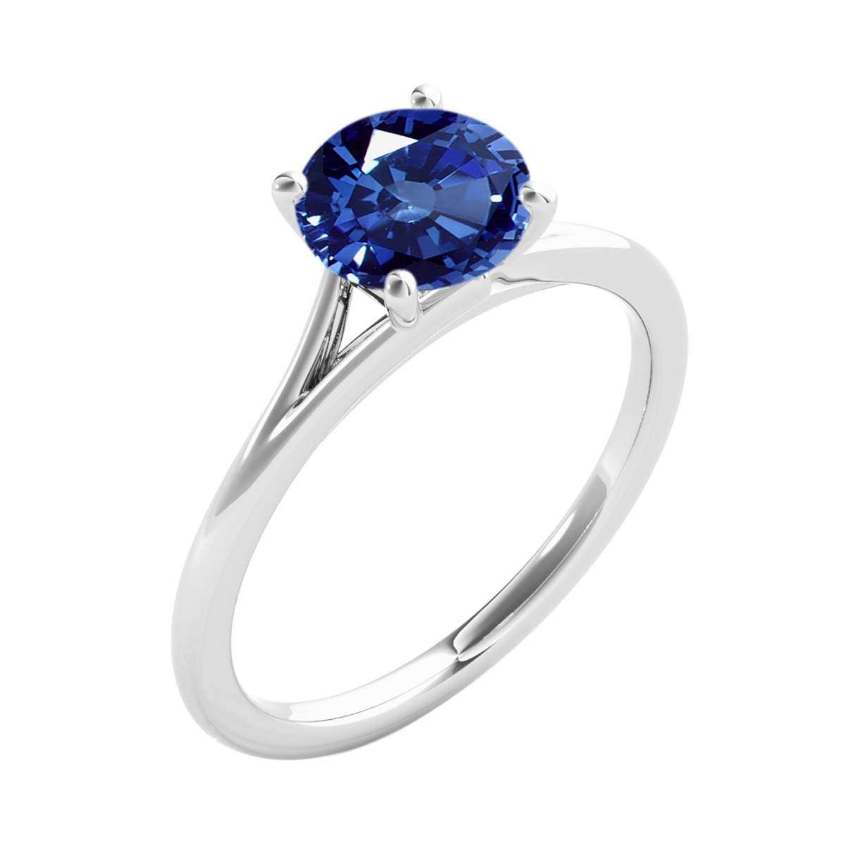 Mauli Jewels 1.00 Carat Round Shape Sapphire Gemstone Prong Set Ring in 10K Rose, White & Yellow Gold Mauli Jewels