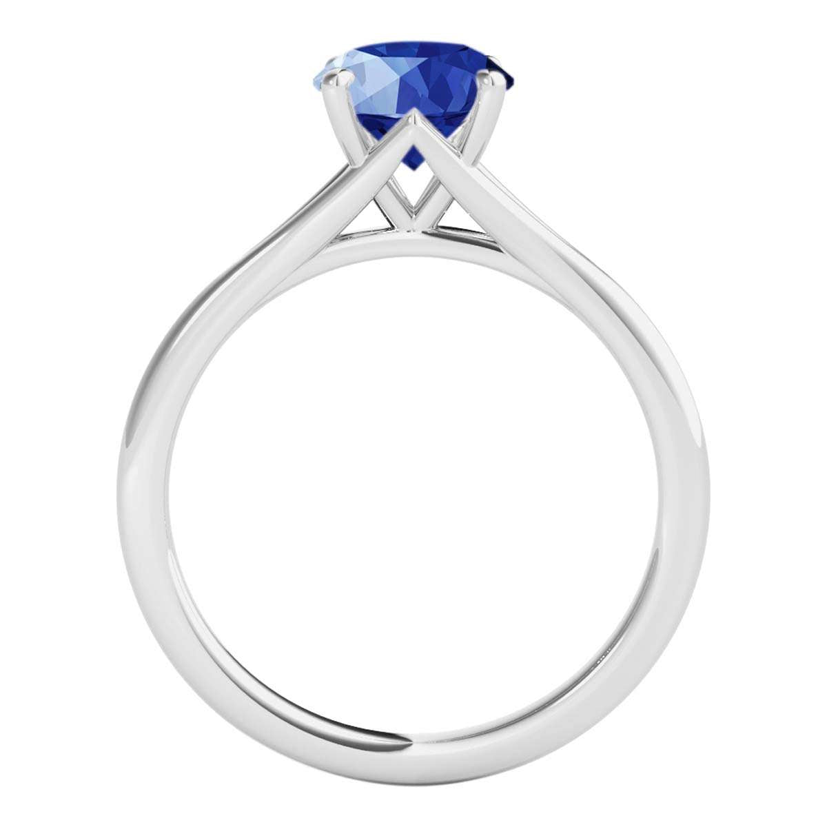 Mauli Jewels 1.00 Carat Round Shape Sapphire Gemstone Prong Set Ring in 10K Rose, White & Yellow Gold Mauli Jewels