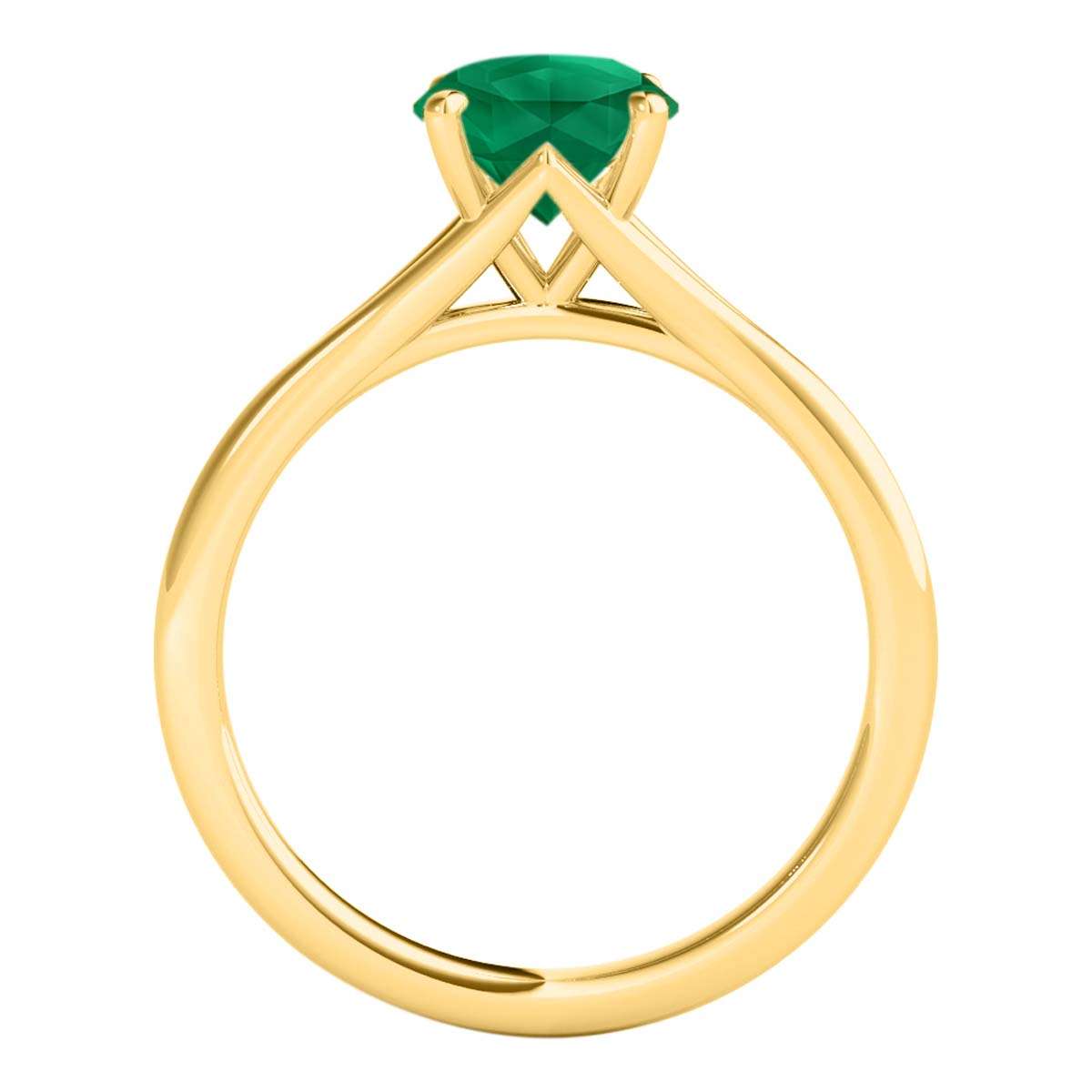 Mauli Jewels 1.00 Carat Round Shape Emerald Gemstone Prong Set Ring in 10K Rose, White & Yellow Gold Mauli Jewels