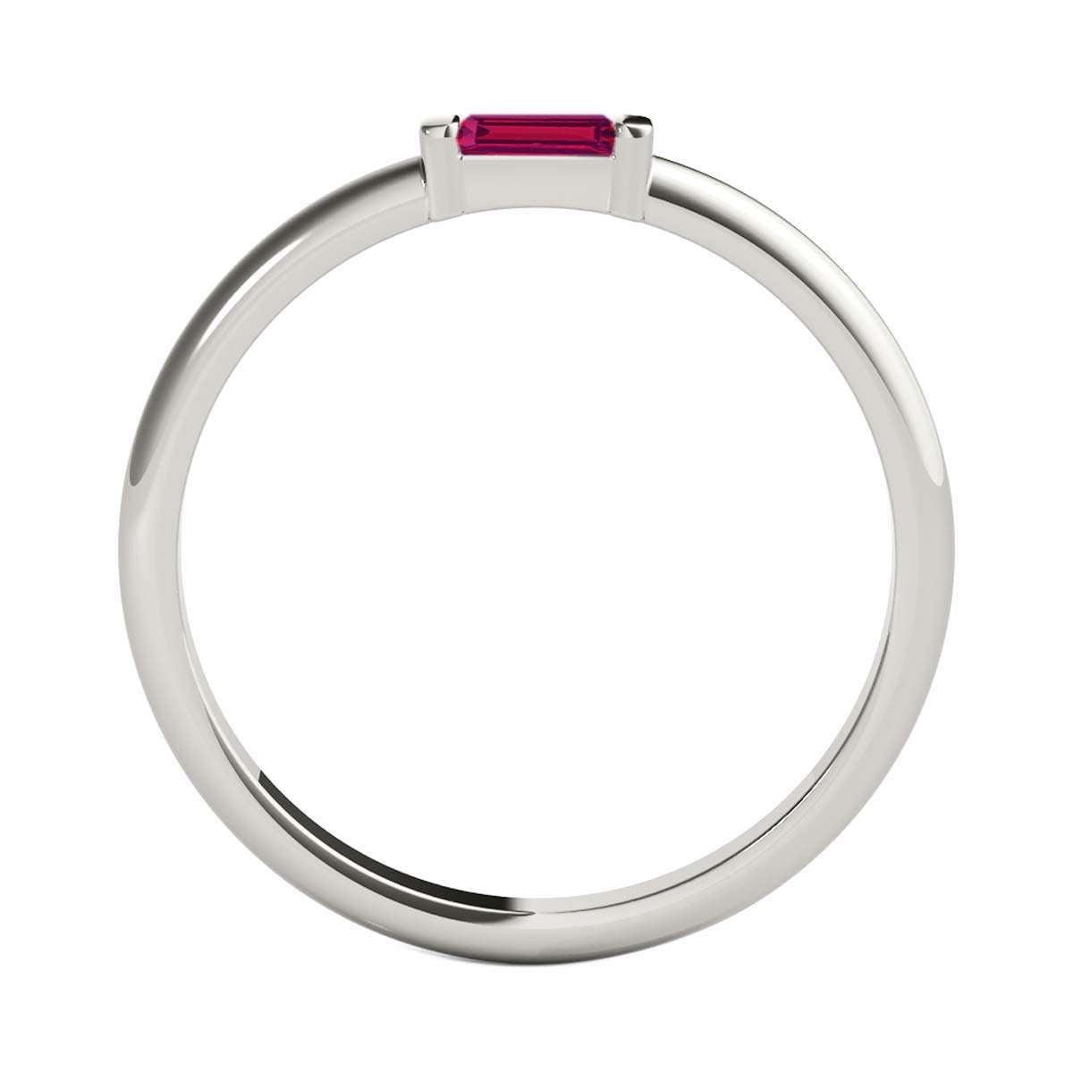 Mauli Jewels 0.15 Carat Baguette-Cut Ruby Gemstone Prong-Set Ring in 10K Rose, White, and Yellow Gold Mauli Jewels