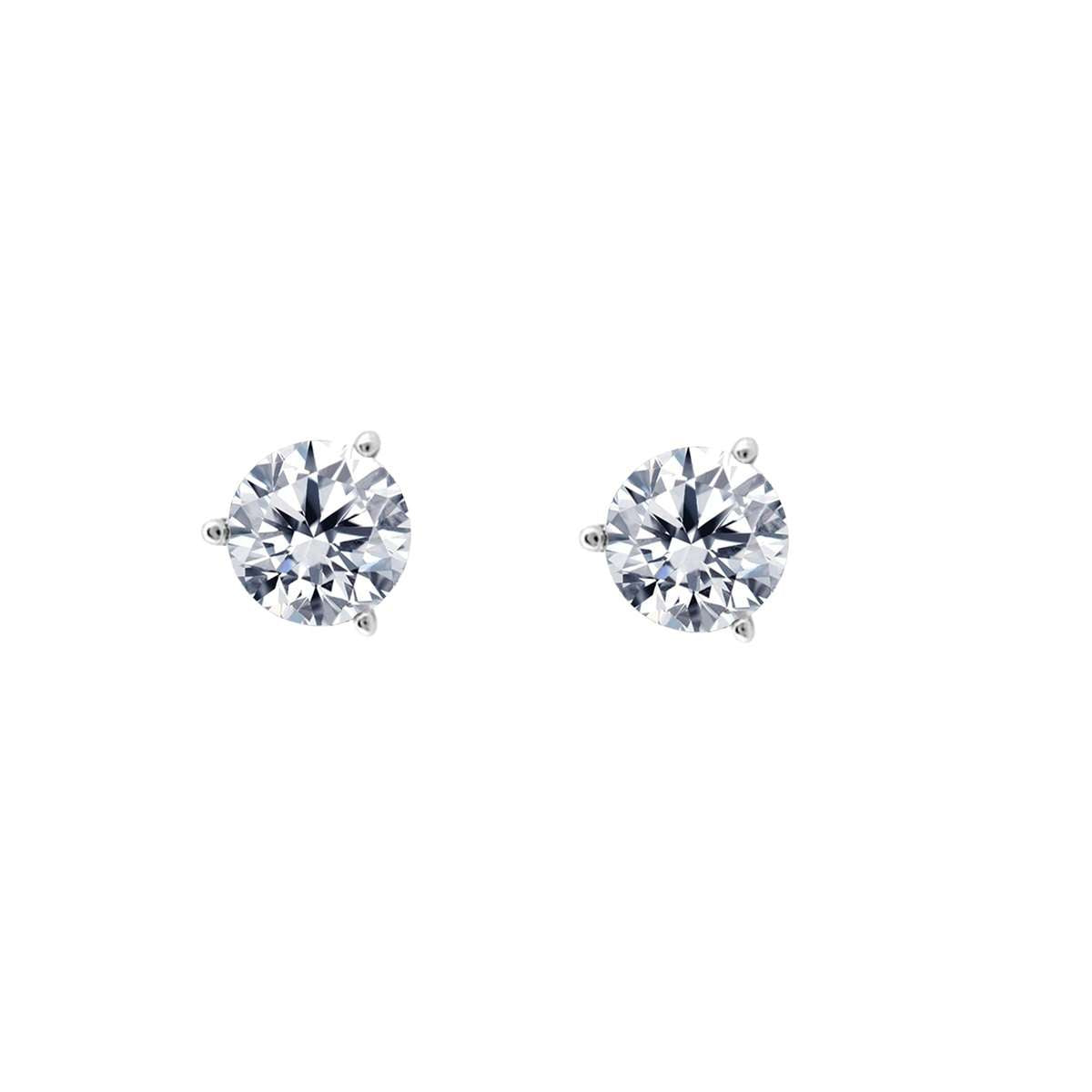 0.20 Carat 3-Prong Martini Stud Earrings for Women in 14K Rose, White & Yellow Gold with Secure Push Backs Mauli Jewels
