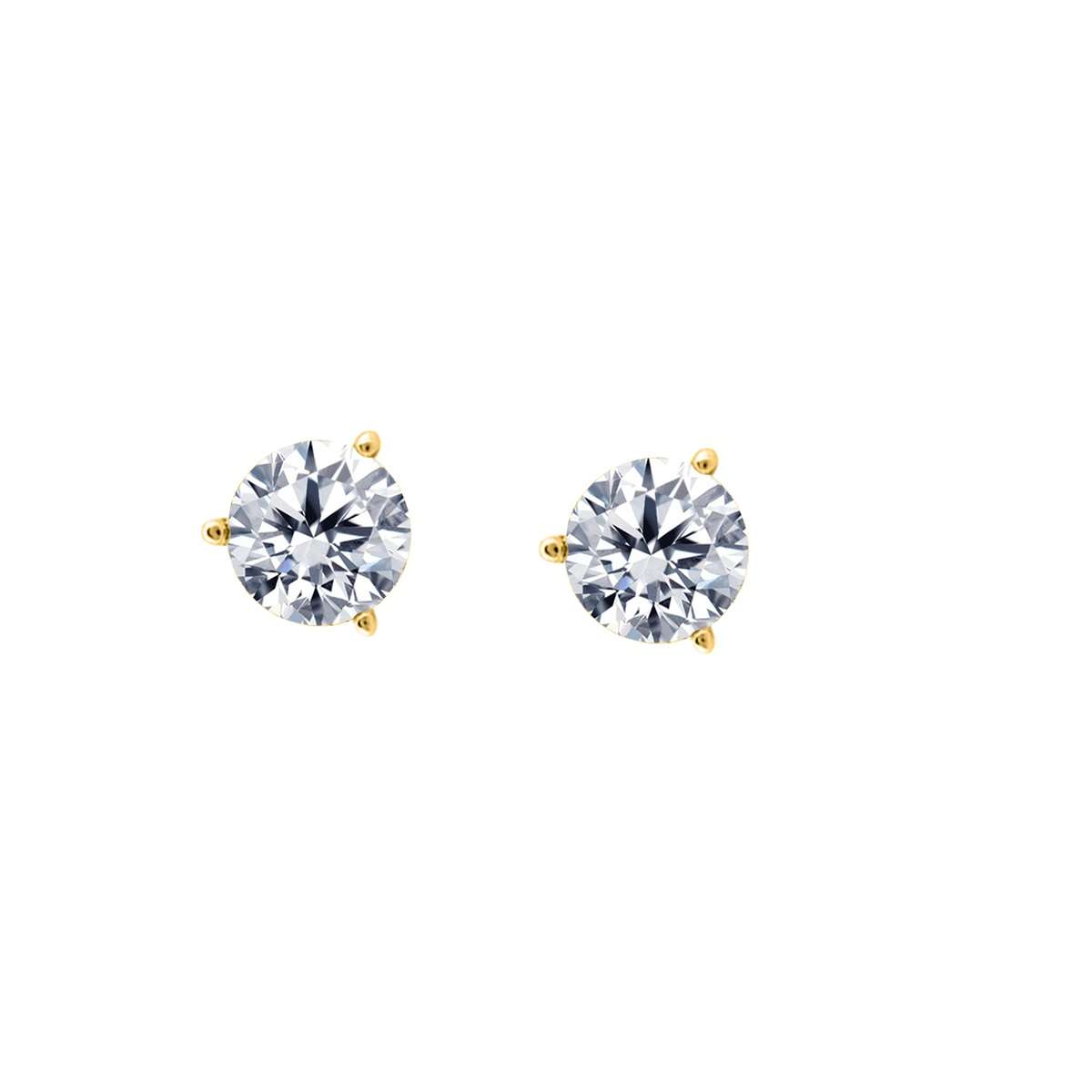 0.20 Carat 3-Prong Martini Stud Earrings for Women in 14K Rose, White & Yellow Gold with Secure Push Backs Mauli Jewels