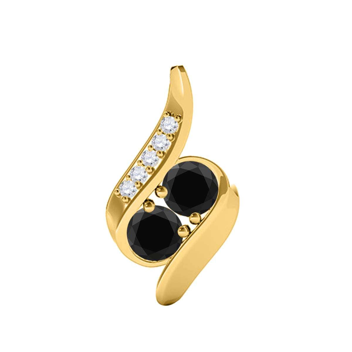 0.25 Carat Two Stone Black & White Diamond Pendant Necklace for Women in 14K Rose, White & Yellow Gold Mauli Jewels