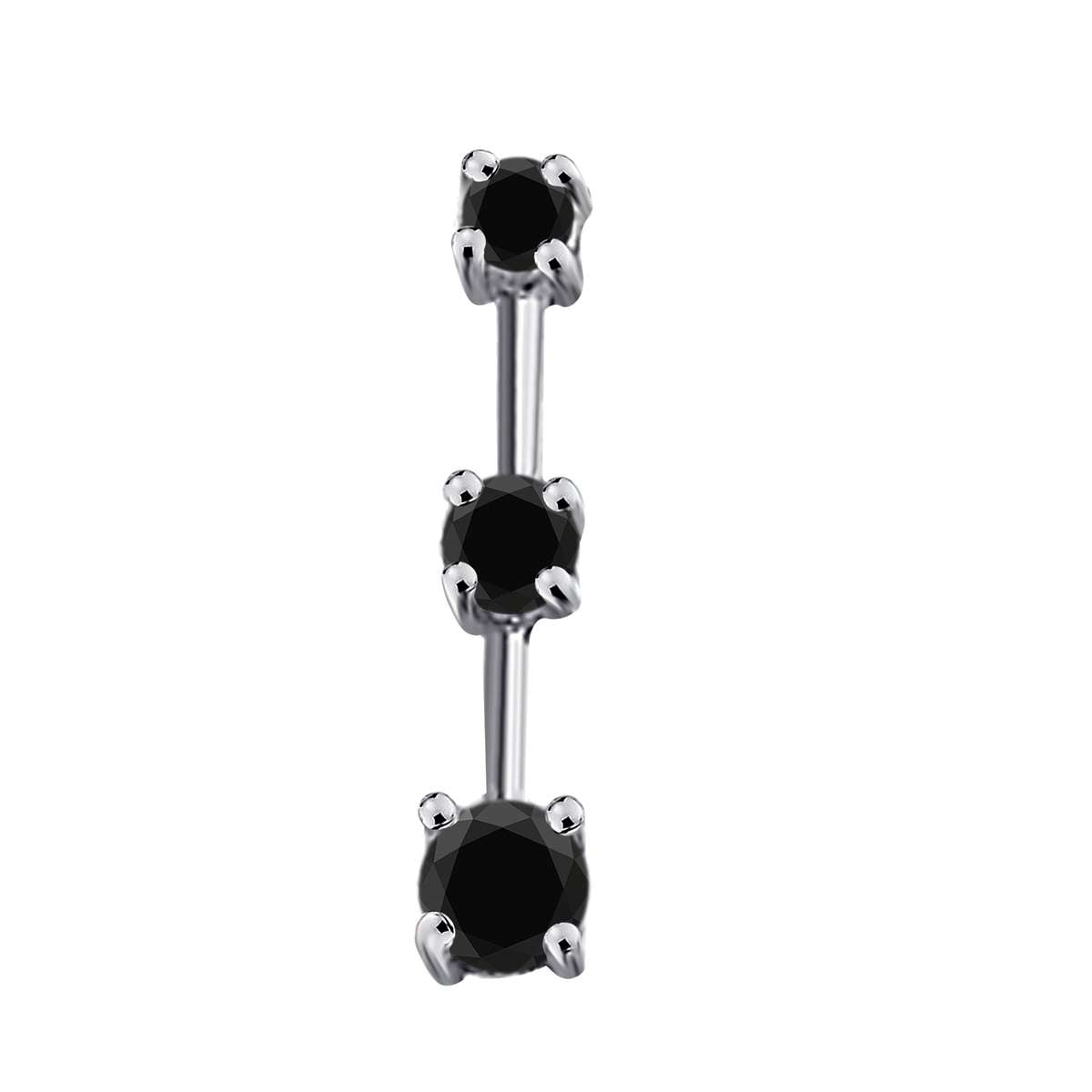 14K Rose White & Yellow Gold 1.00 Carat Three Stone Black Diamond Drop Pendant Necklace For Women With 18" Box Chain Mauli Jewels