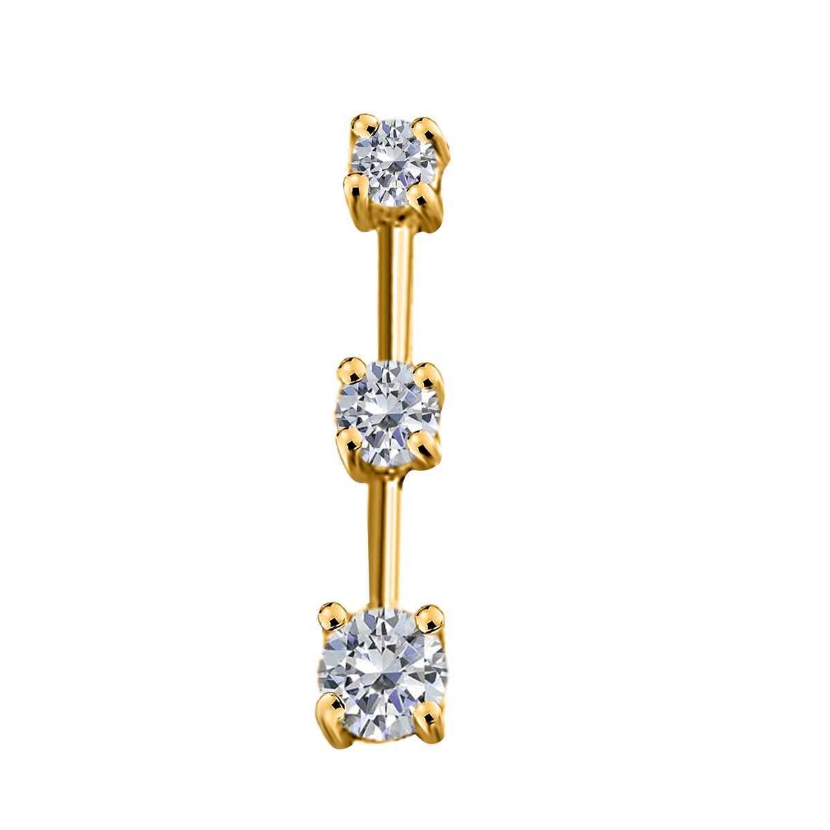 MauliJewels 1/4 Carat Three-Stone Diamond Pendant Necklace for Women in 14K Rose, White & Yellow Gold with 18" Box Chain Mauli Jewels