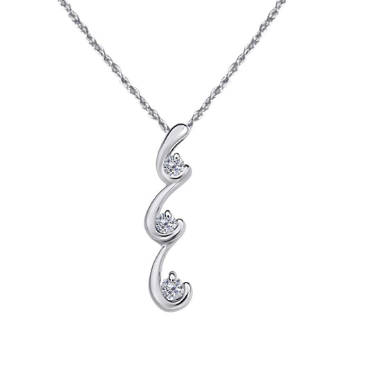 Mauli Jewels 0.50 Carat Elegant Three Stone Diamond Pendant Necklace for Women in 10K White, Rose & Yellow Gold Mauli Jewels