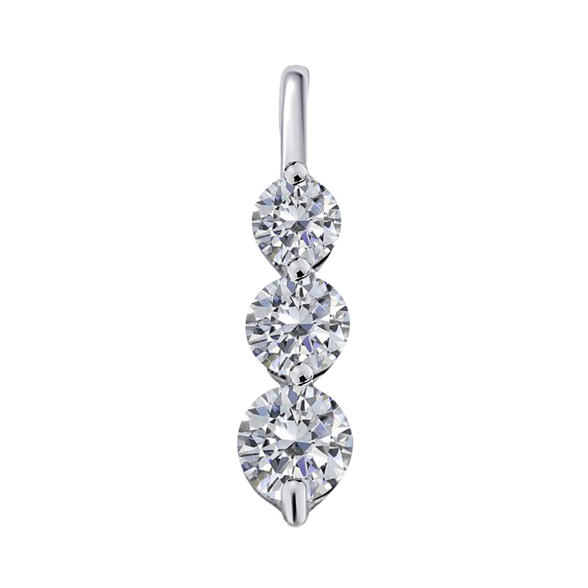 0.25 Carat Diamond Three-Stone Pendant Necklace in 14K Yellow, Rose & White Gold with 18" Chain | 4-Prong Setting Mauli Jewels
