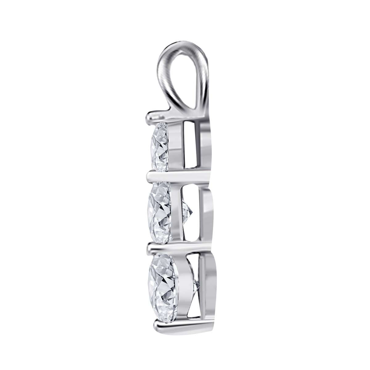 0.25 Carat Diamond Three-Stone Pendant Necklace in 14K Yellow, Rose & White Gold with 18" Chain | 4-Prong Setting Mauli Jewels