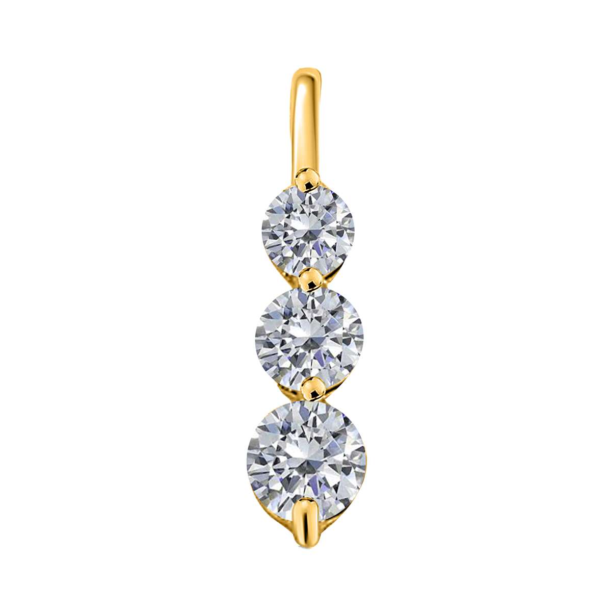 0.25 Carat Diamond Three-Stone Pendant Necklace in 14K Yellow, Rose & White Gold with 18" Chain | 4-Prong Setting Mauli Jewels