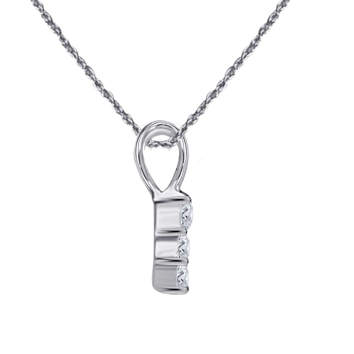 MauliJewels 0.25 Carat Diamond Three Stone Pendant Necklace For Women In 14K Rose White & Yellow Gold With Chain Mauli Jewels