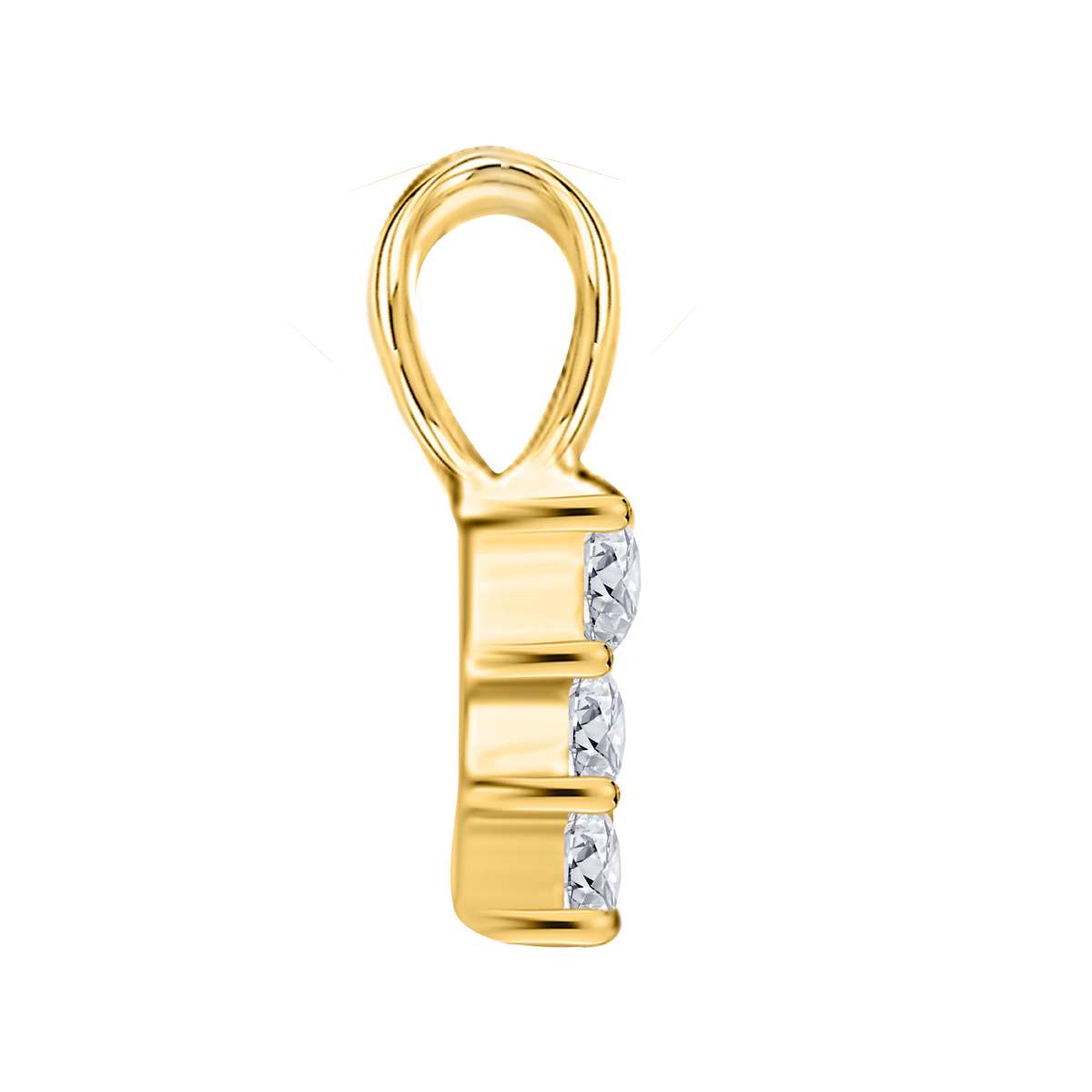 MauliJewels 0.25 Carat Diamond Three Stone Pendant Necklace For Women In 14K Rose White & Yellow Gold With Chain Mauli Jewels