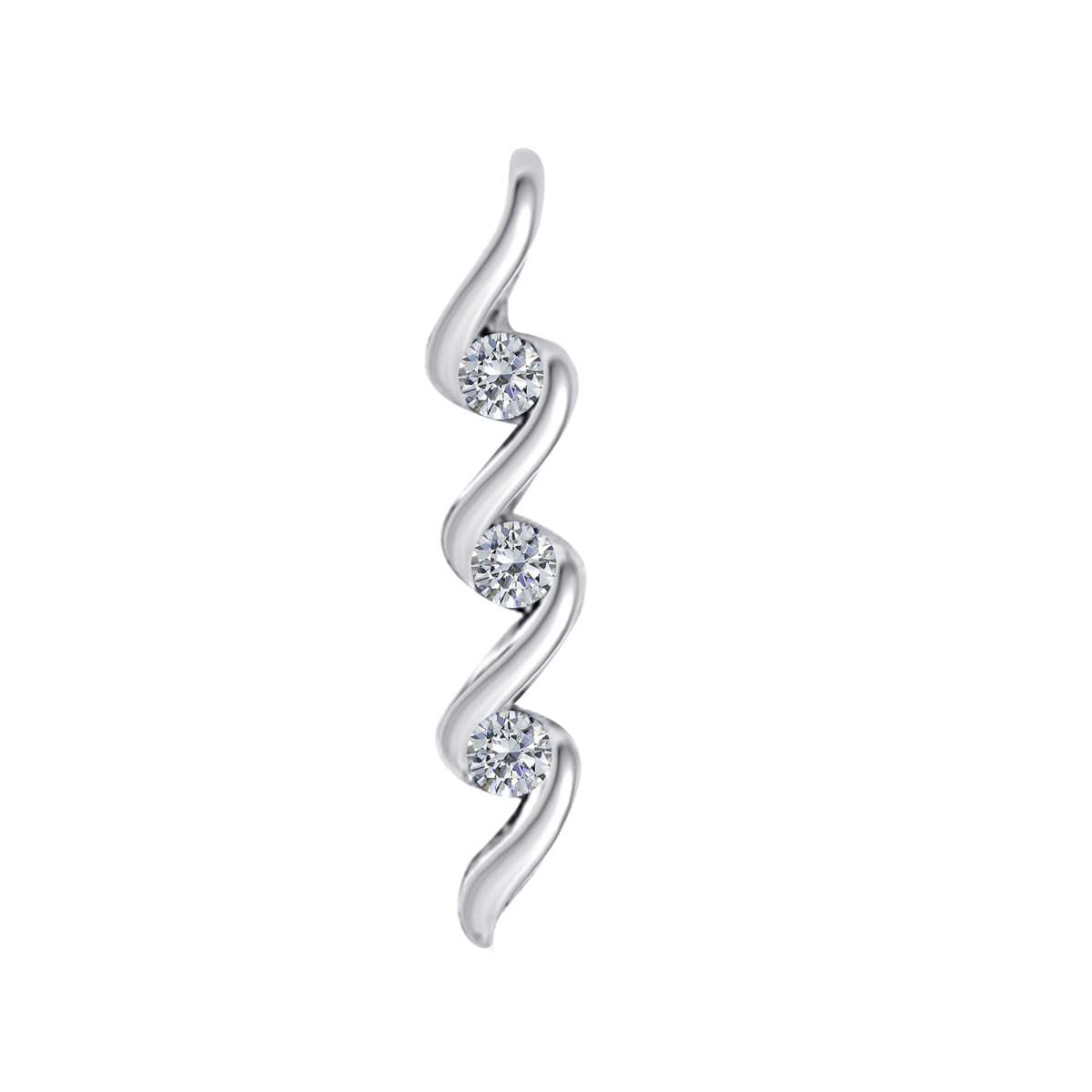 0.10 Carat Three Stone Channel Set Pendant Necklace for Women in 10K Rose, White & Yellow Gold with 18" Box Chain Mauli Jewels