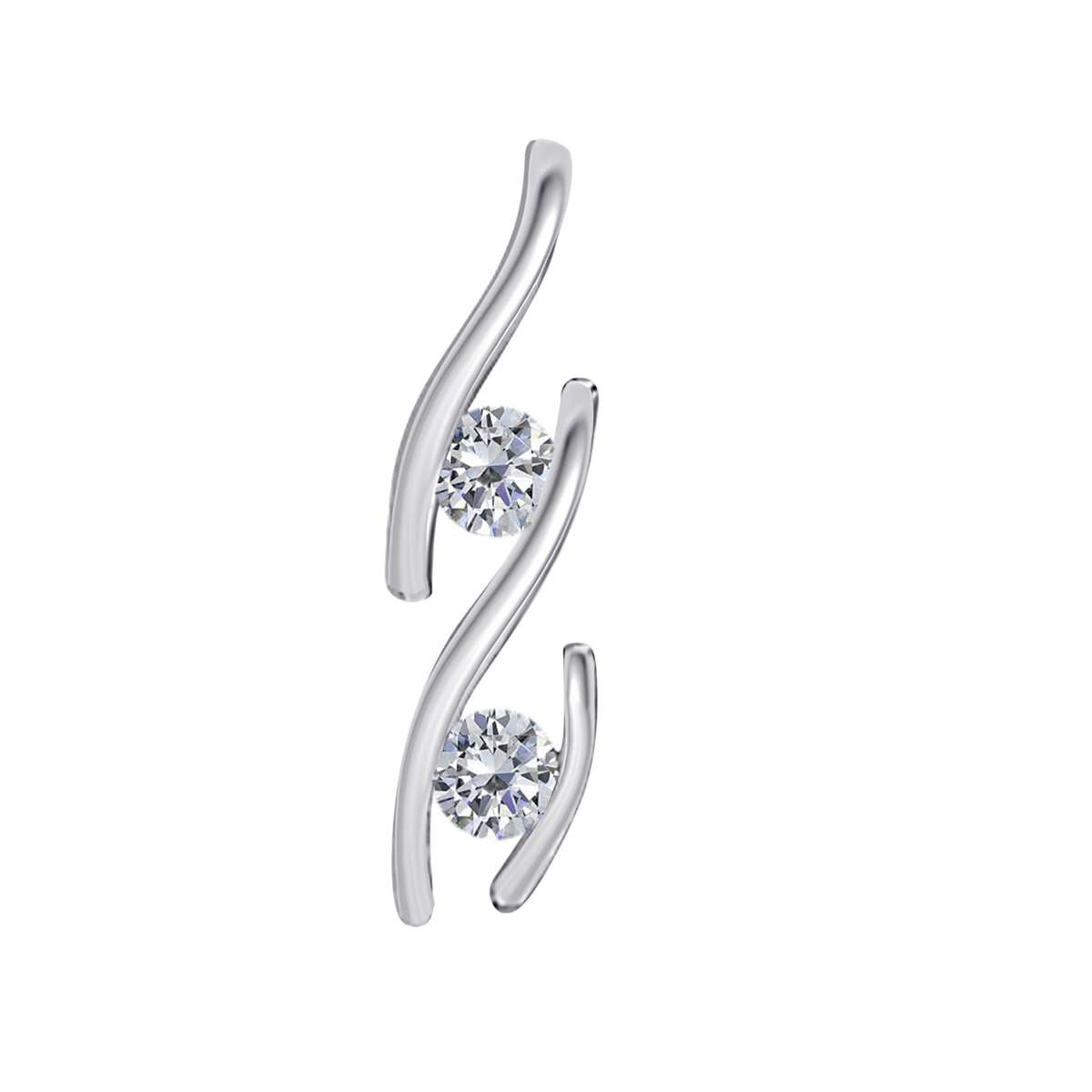 Mauli Jewels 0.20 Carat Classic Two-Stone Diamond Channel Set Pendant for Women in 14K Rose, White, & Yellow Gold Mauli Jewels
