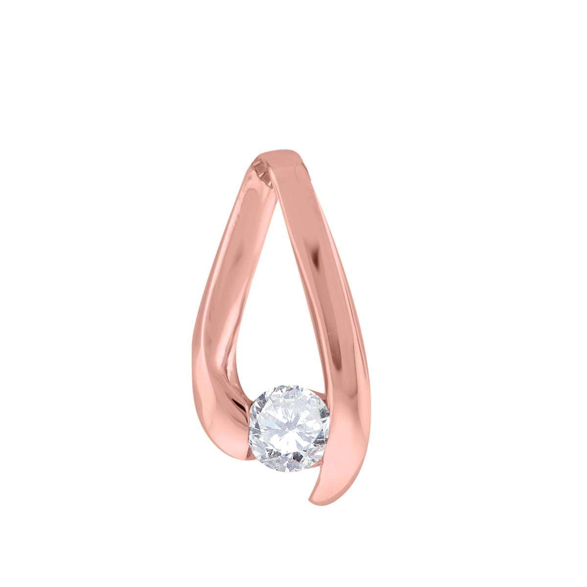 0.25 Carat Round Channel Set Diamond Pendant Necklace For Women's / Girls In 14K Solid Rose White Yellow Gold With 18" Box Chain Mauli Jewels