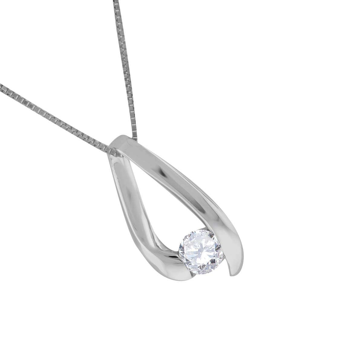 0.25 Carat Round Channel Set Diamond Pendant Necklace For Women's / Girls In 14K Solid Rose White Yellow Gold With 18" Box Chain Mauli Jewels