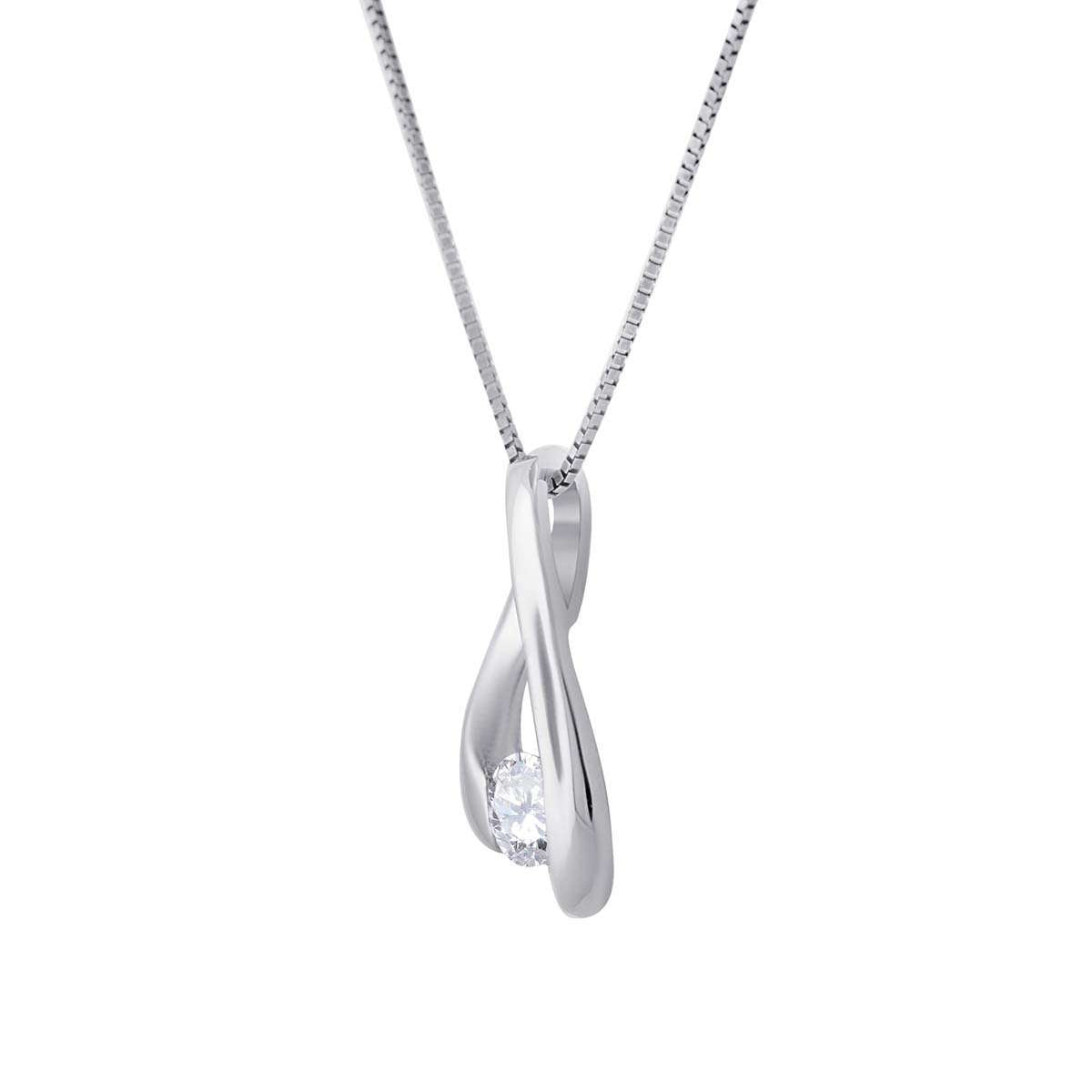 0.25 Carat Round Channel Set Diamond Pendant Necklace For Women's / Girls In 14K Solid Rose White Yellow Gold With 18" Box Chain Mauli Jewels