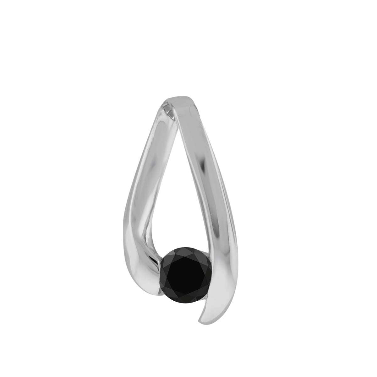 0.25 Carat Black Diamond Channel Set Pendant For Women's In 14K Solid Rose White Yellow Gold With 18" Gold Box Chain Mauli Jewels