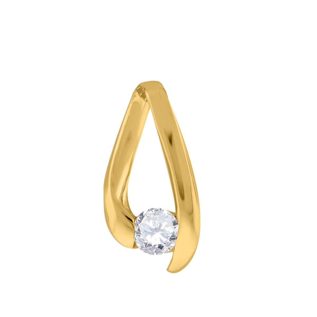 0.25 Carat Round Channel Set Diamond Pendant Necklace For Women's / Girls In 14K Solid Rose White Yellow Gold With 18" Box Chain Mauli Jewels