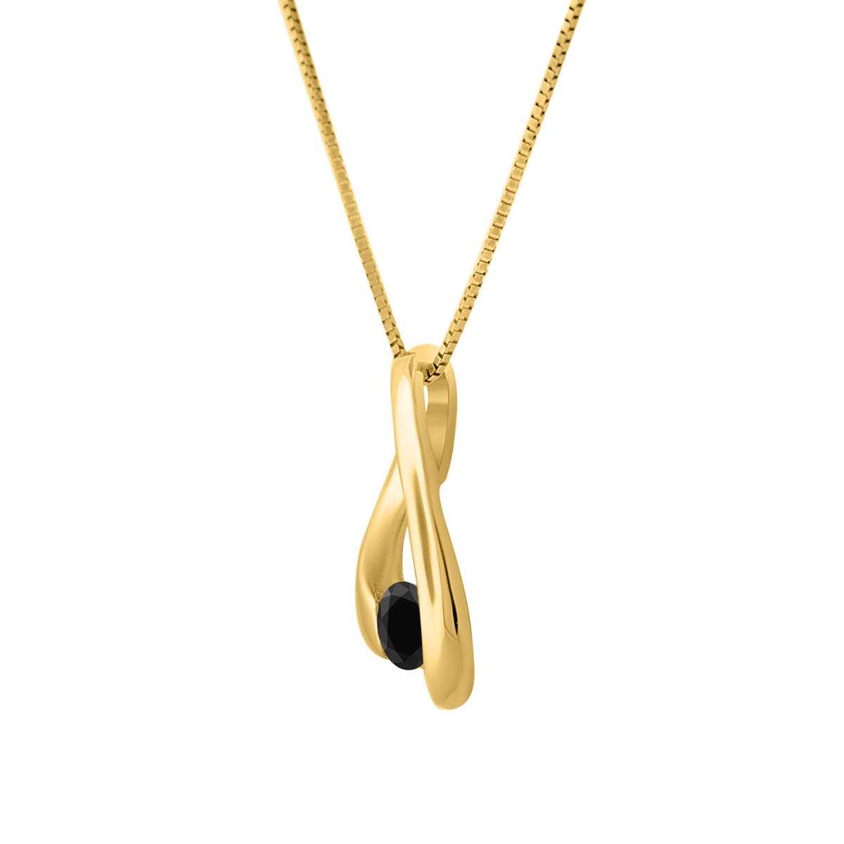 0.25 Carat Black Diamond Channel Set Pendant For Women's In 14K Solid Rose White Yellow Gold With 18" Gold Box Chain Mauli Jewels