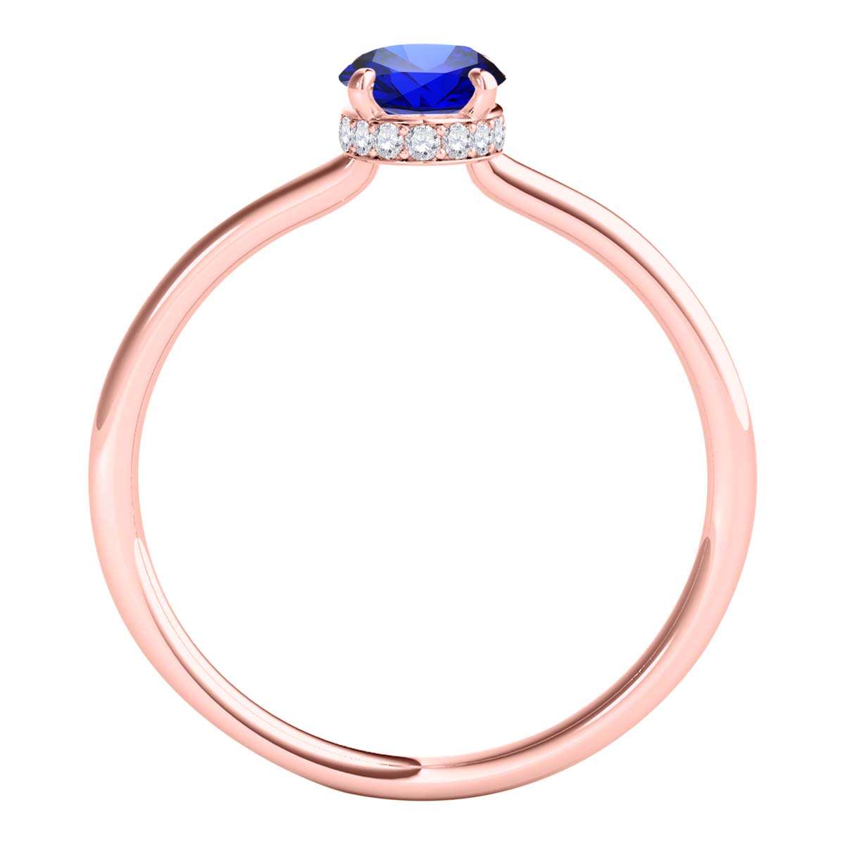 1.0 Carat 7x5mm Lab-Created Tanzanite & Natural Diamond Gemstone Ring in 14K White, Rose, and Yellow Gold Mauli Jewels
