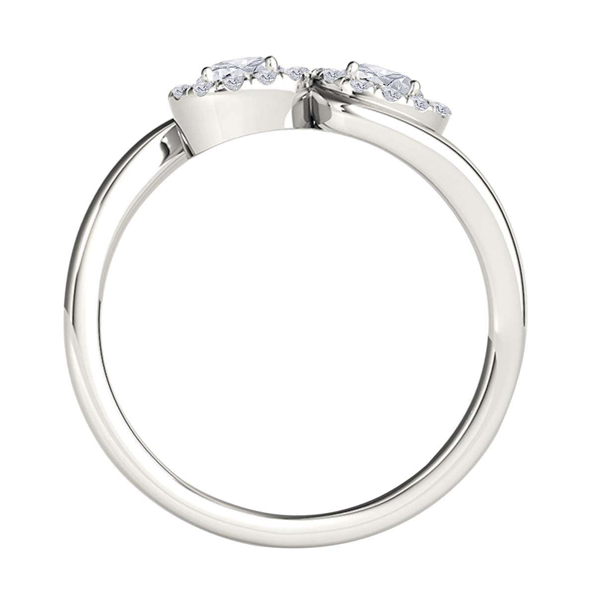 1.25 Carat Halo Diamond Two-Stone Engagement Wedding Ring for Women in 10K Rose, White & Yellow Gold Mauli Jewels