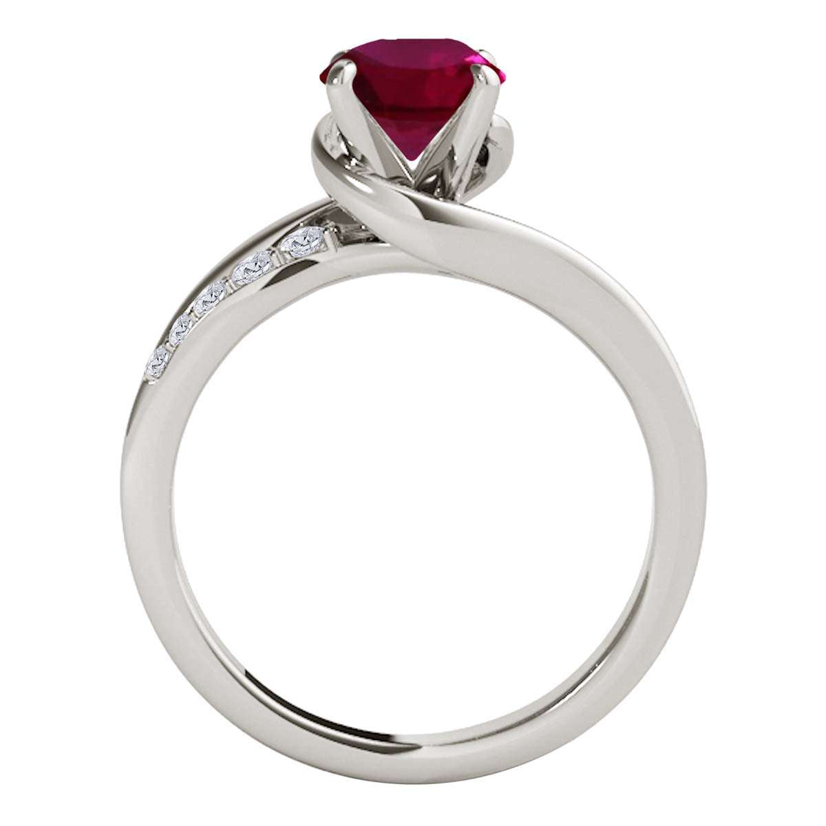 MauliJewels 1.15 Carat Ruby and Diamond Engagement Ring | 4-Prong Set in 14K Solid Rose, White & Yellow Gold Mauli Jewels