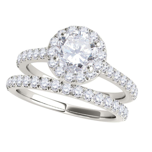 0.75 Carat Bridal Set Natural Diamond Engagement Wedding Rings For Women In 14K Rose White & Yellow Gold Mauli Jewels