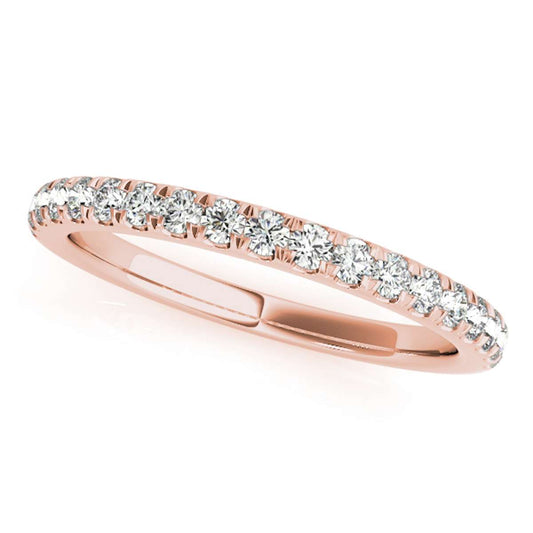 MauliJewels 0.25 Carat Round Diamond Antique Wedding Band Women 14K Solid White, Rose and Yellow Gold Mauli Jewels