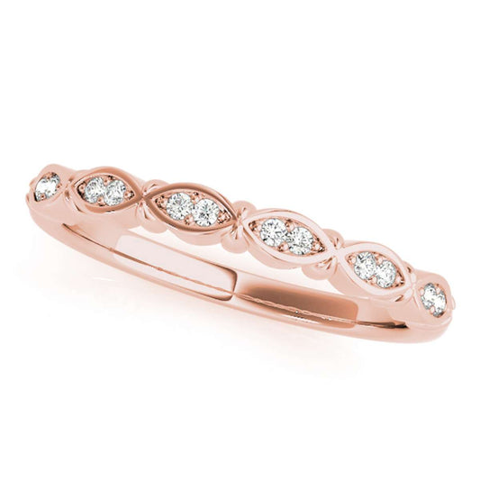 MauliJewels Diamond Wedding Bands For Women | 0.10 Carat Round Diamond Engagement Band 10K Solid White Rose Yellow Gold Mauli Jewels