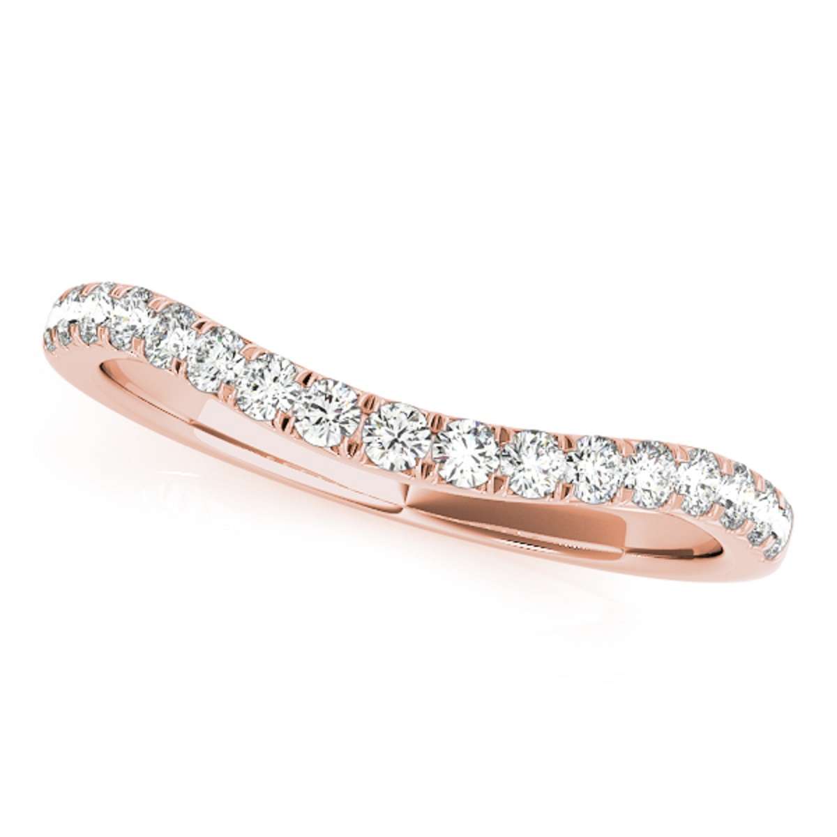 0.25 Carat White Diamond Shared Prong Wedding Engagement Wedding Band For Women In 10K Rose White & Yellow Gold Mauli Jewels