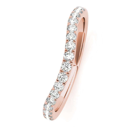 0.25 Carat White Diamond Shared Prong Wedding Engagement Wedding Band For Women In 10K Rose White & Yellow Gold Mauli Jewels